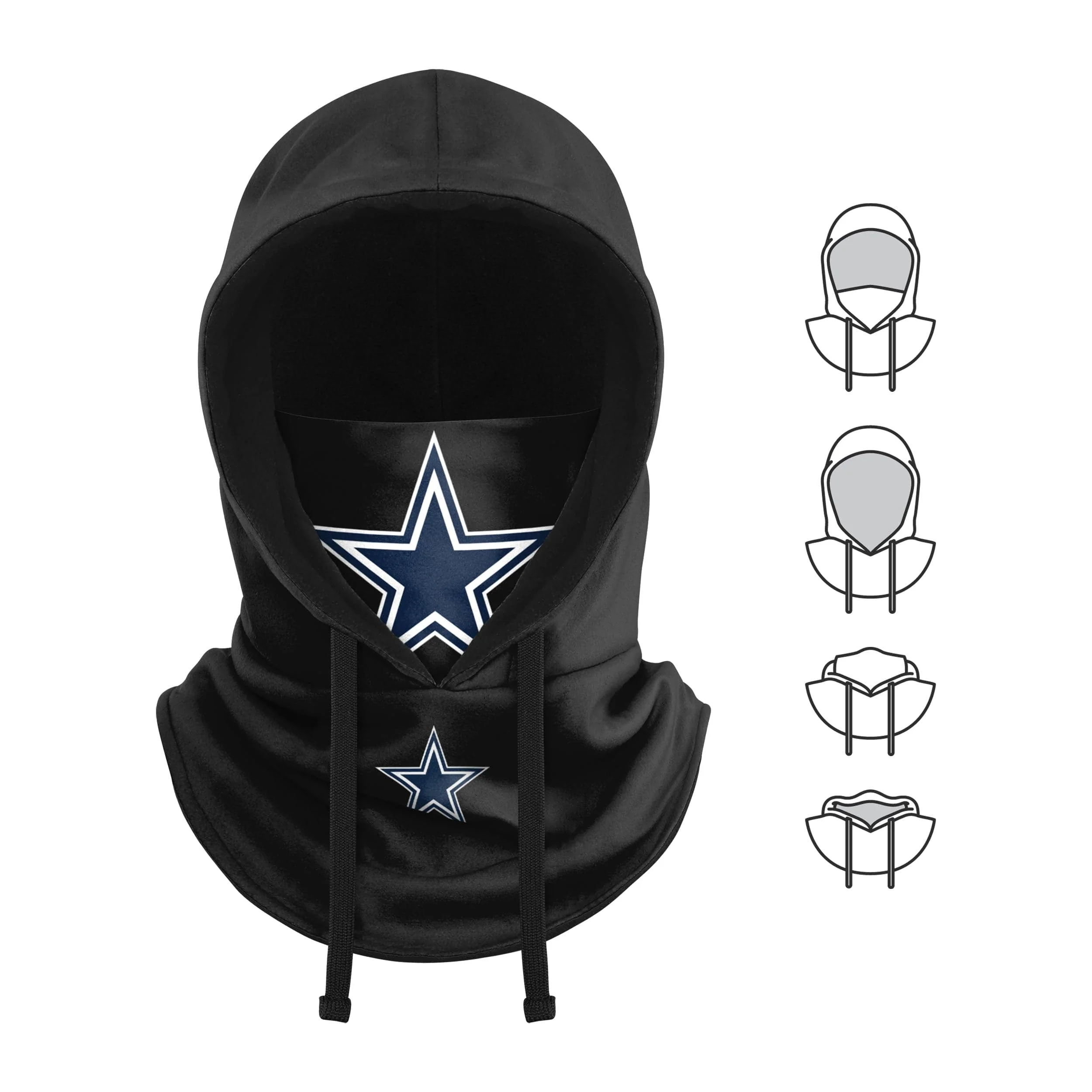 Dallas Cowboys NFL Black Drawstring Hooded Gaiter - Image 5