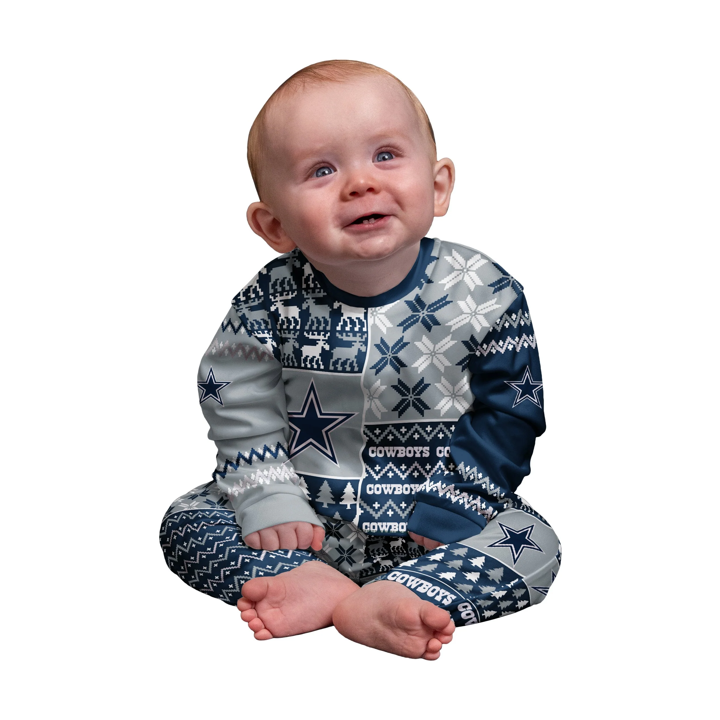 Dallas Cowboys NFL Busy Block Family Holiday Pajamas - Image 2