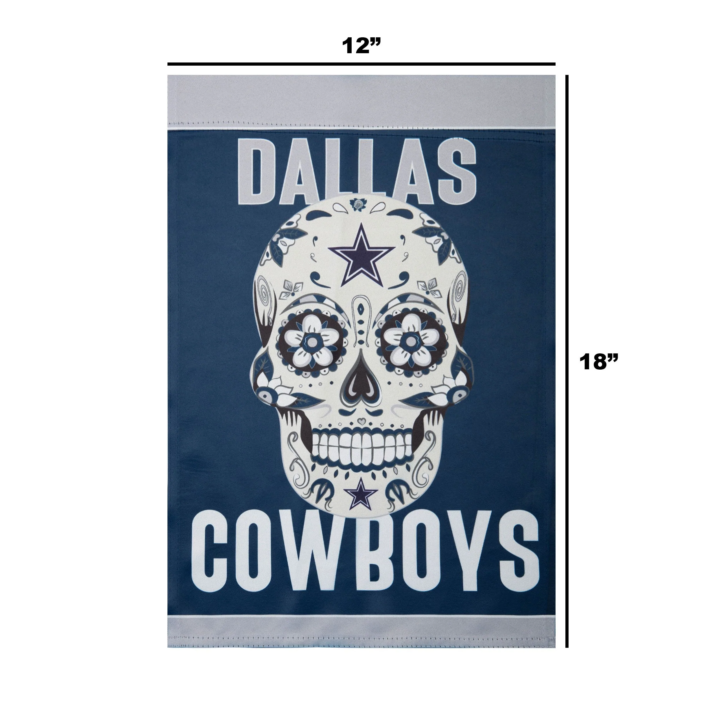 Dallas Cowboys NFL Day Of The Dead Garden Flag - Image 3