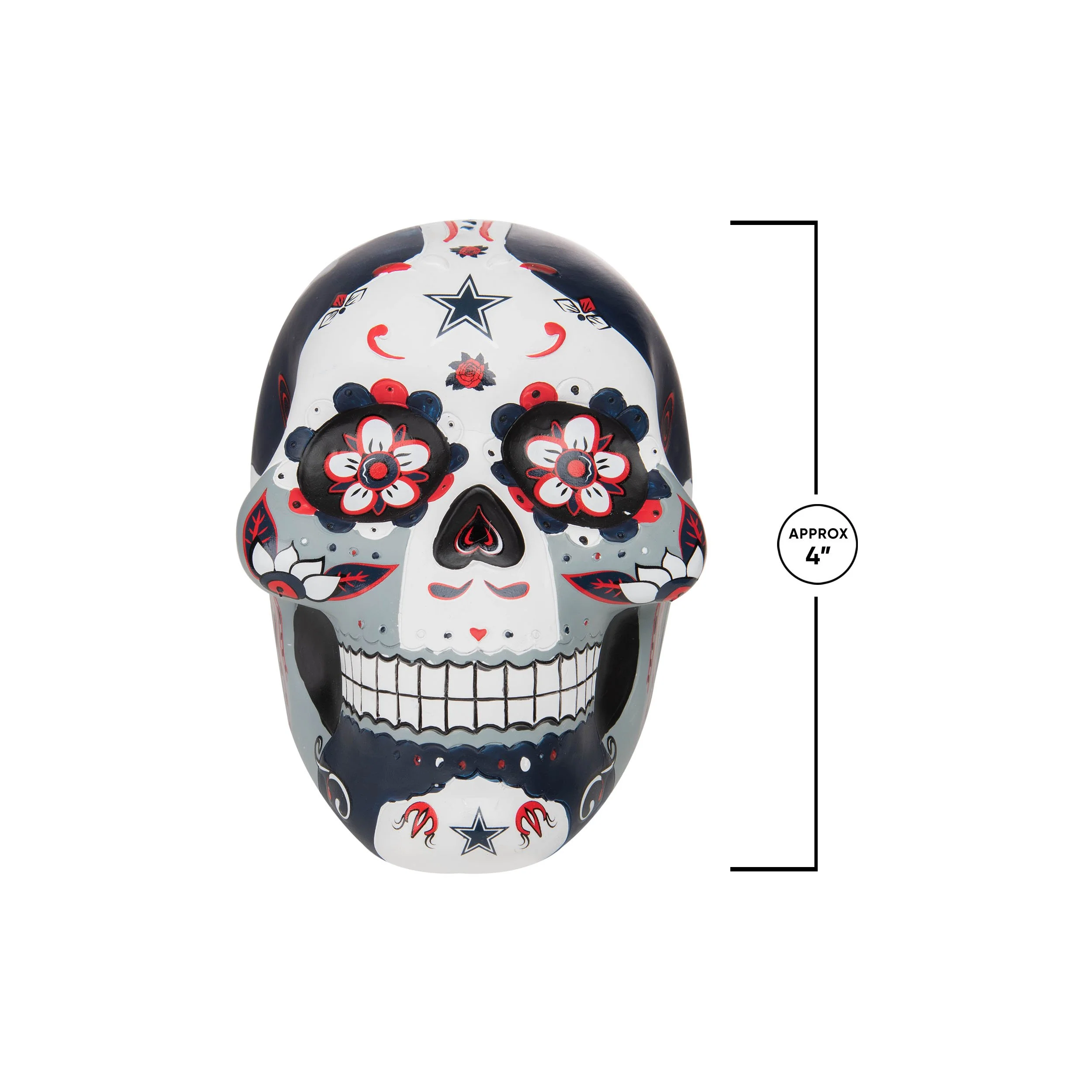 Dallas Cowboys NFL Day Of The Dead Skull Figurine - Image 2
