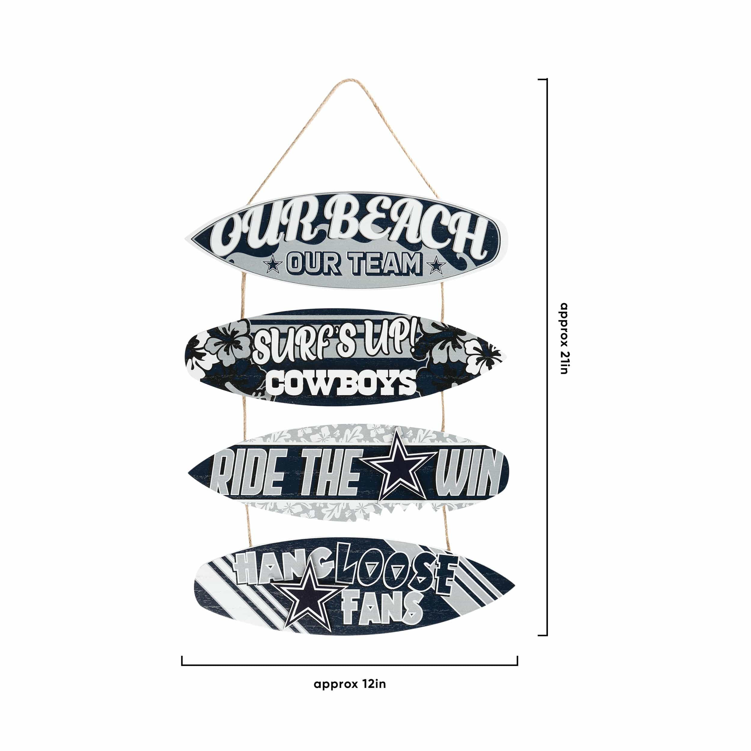 Dallas Cowboys NFL Fancave Surfboard Sign - Image 3