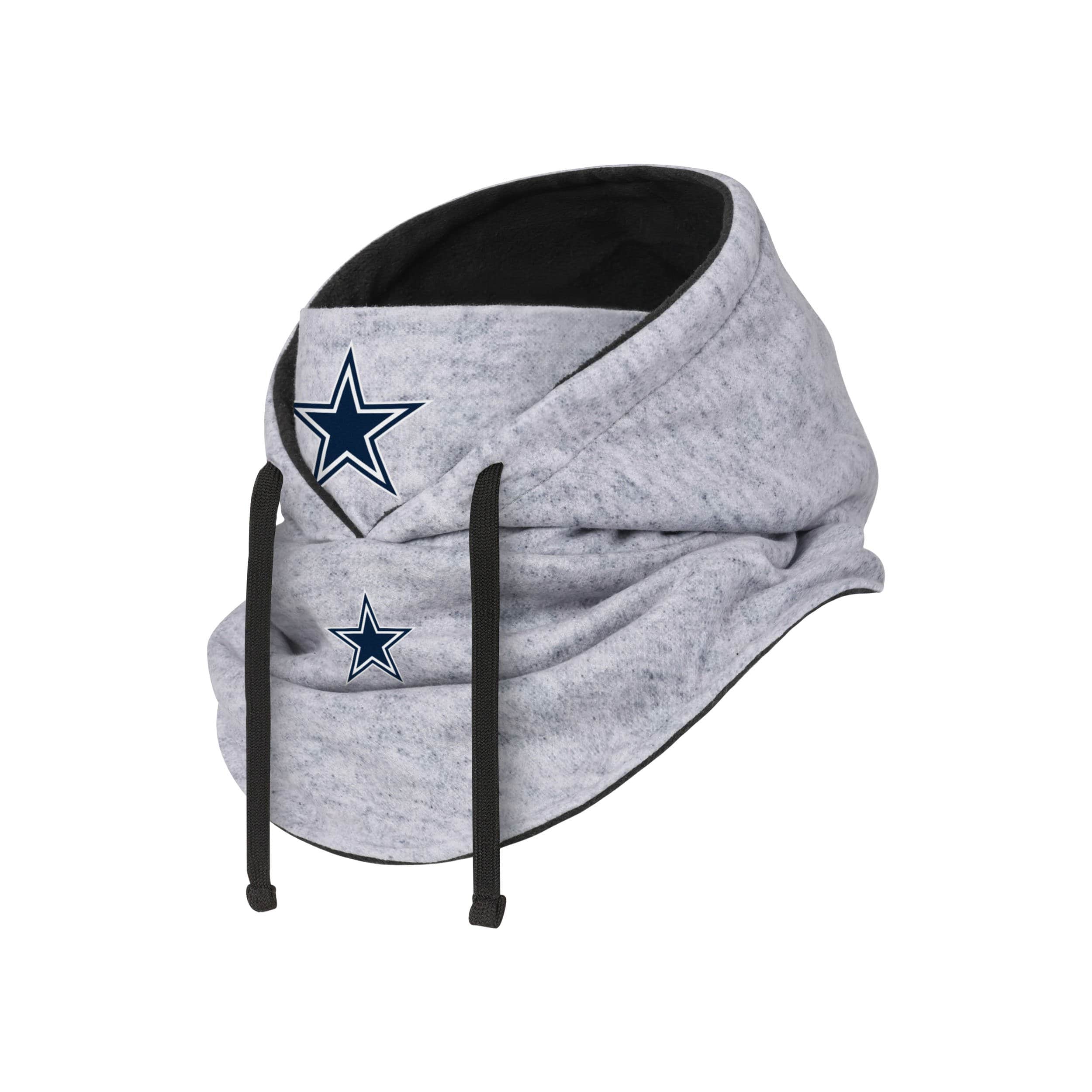 Dallas Cowboys NFL Heather Gray Drawstring Hooded Gaiter Scarf - Image 2