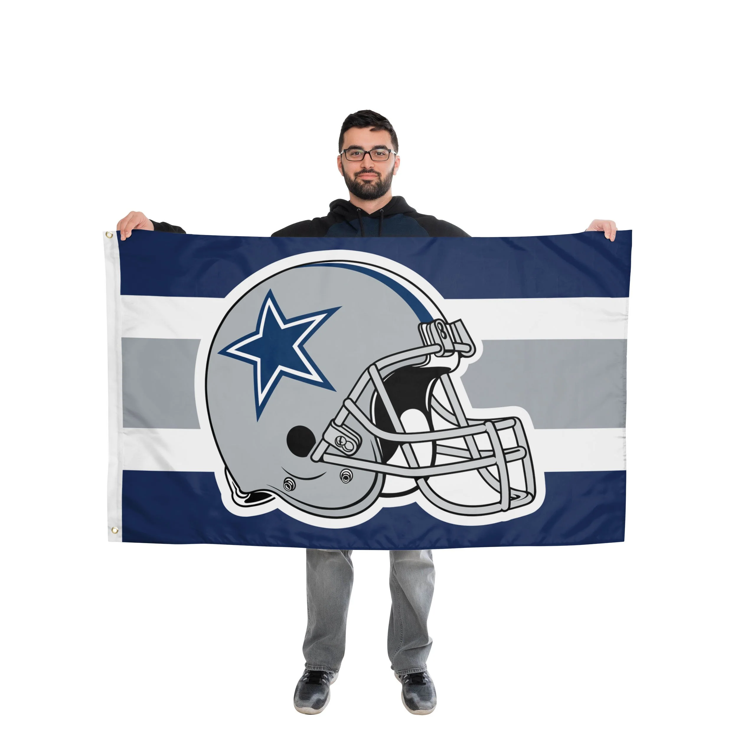 Dallas Cowboys NFL Helmet Horizontal Flag - Image 2