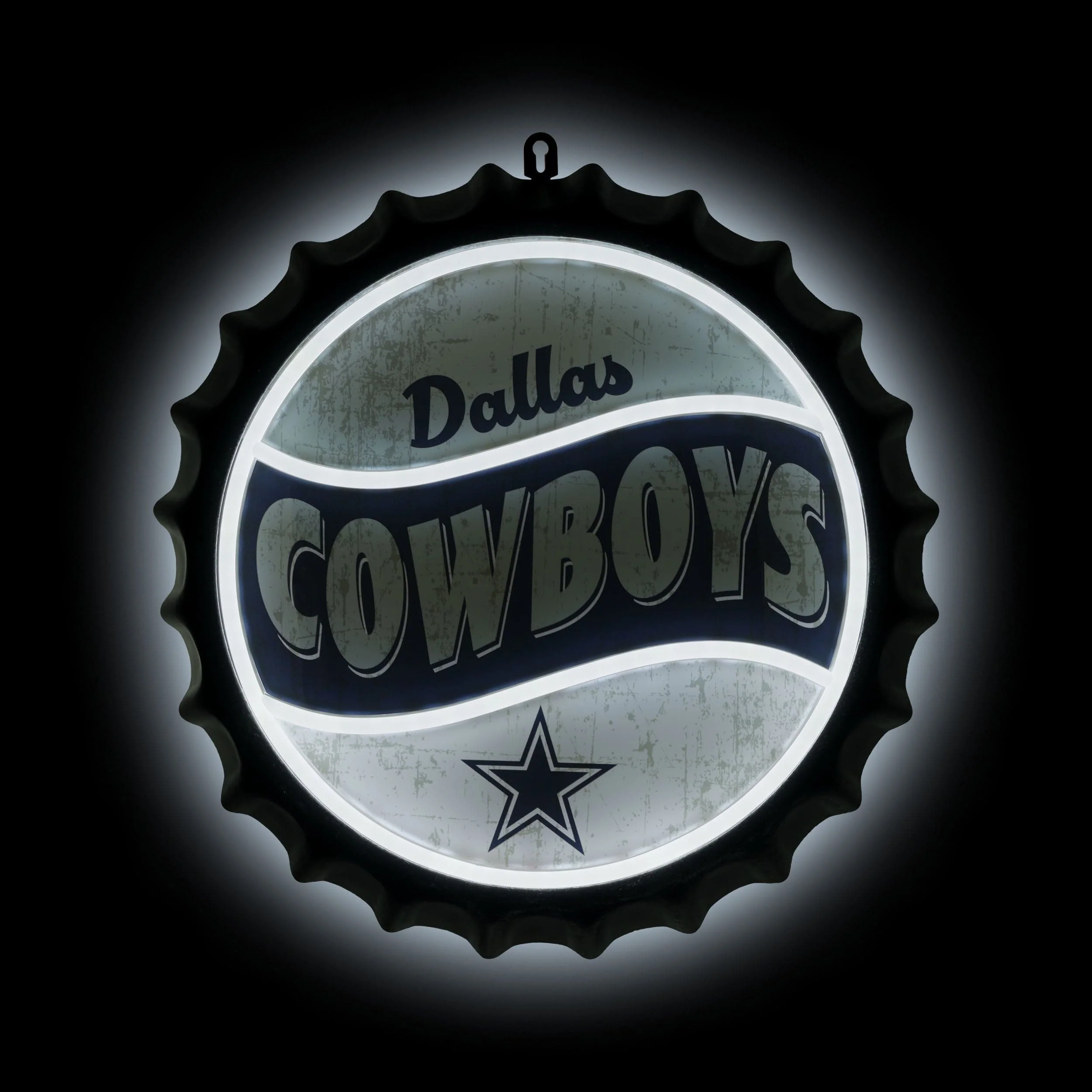Dallas Cowboys NFL LED Neon Backlit Bottle Cap Wall Sign - Image 2