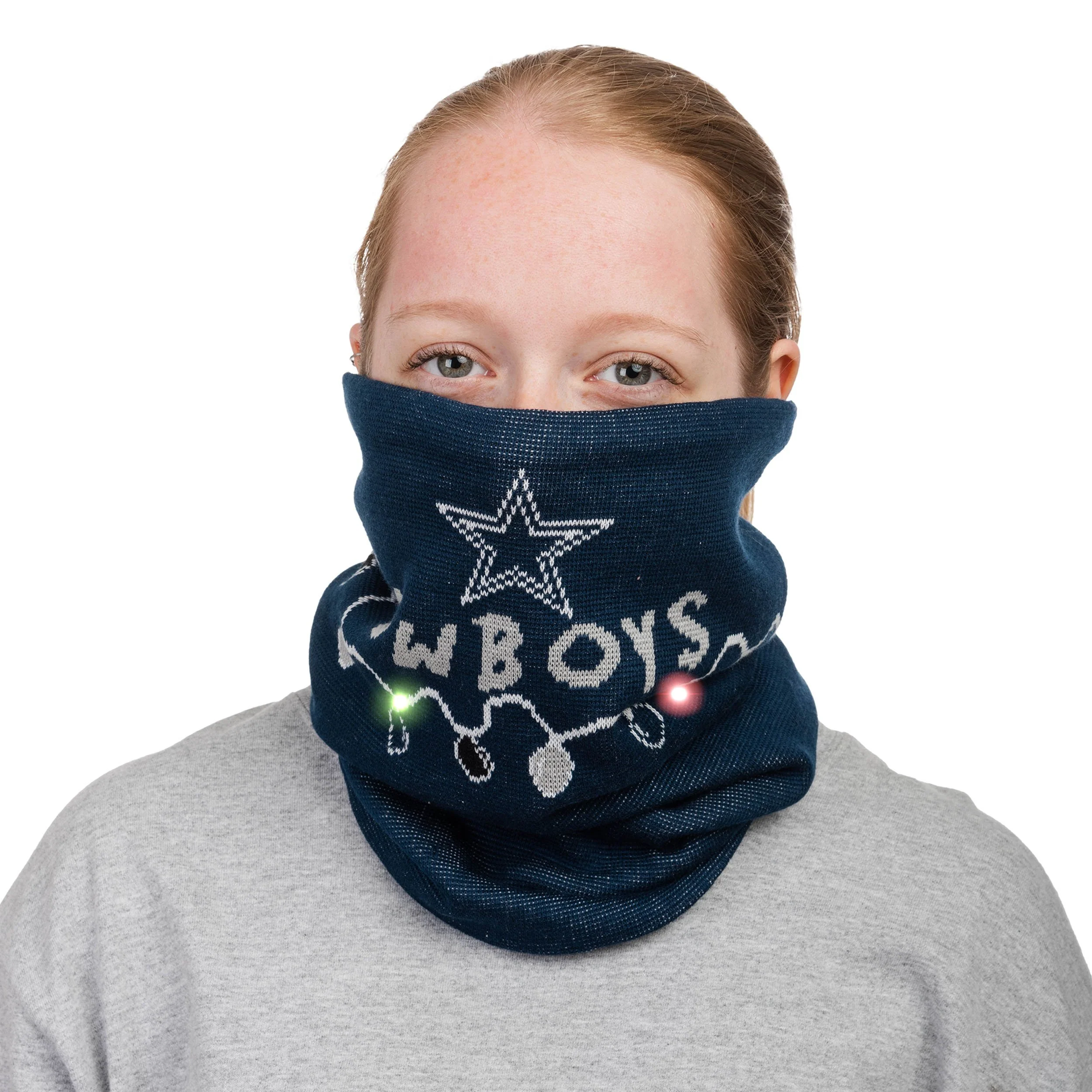Dallas Cowboys NFL Light Up Knit Gaiter Scarf - Image 5