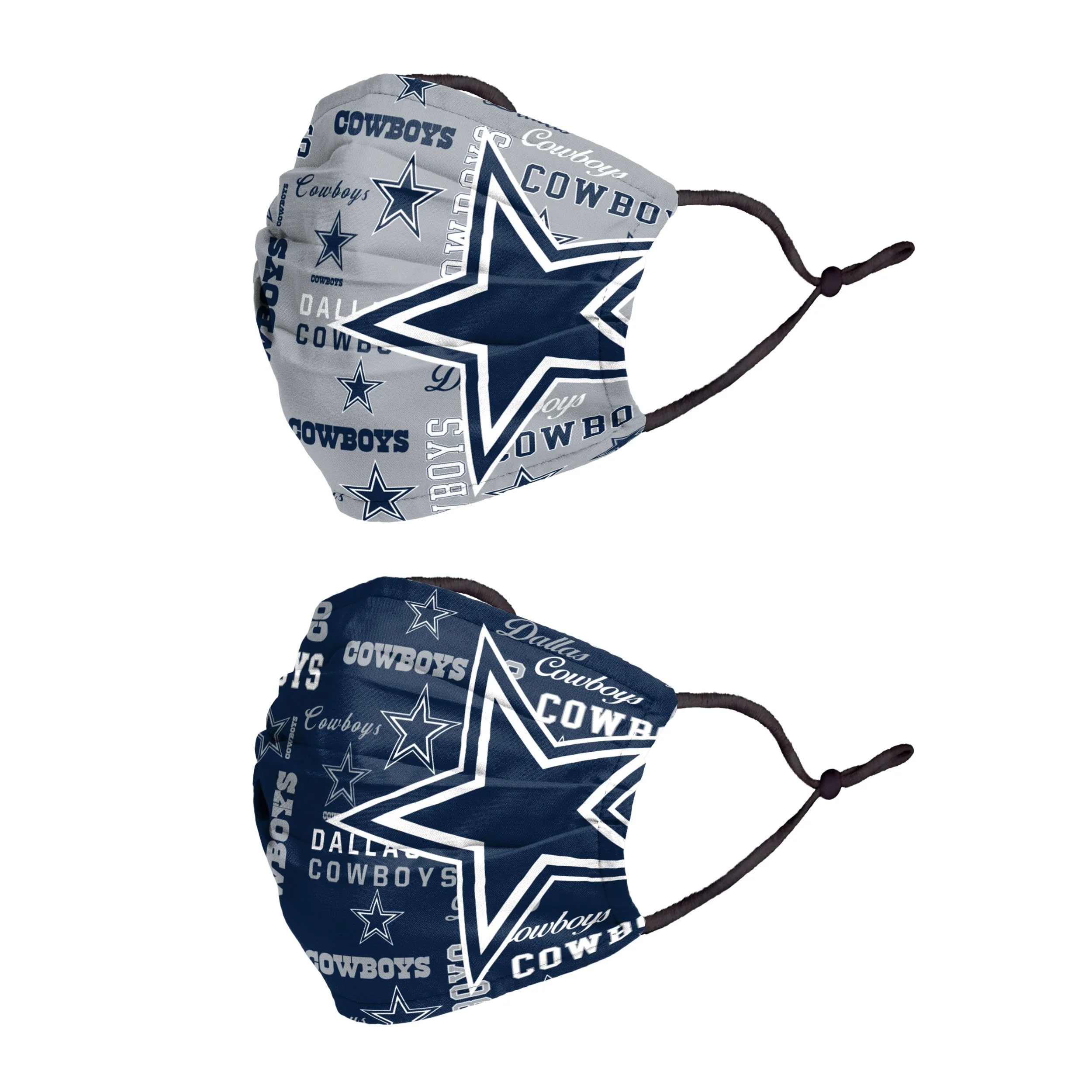 Dallas Cowboys NFL Logo Rush Adjustable 2 Pack Face Cover - Image 2