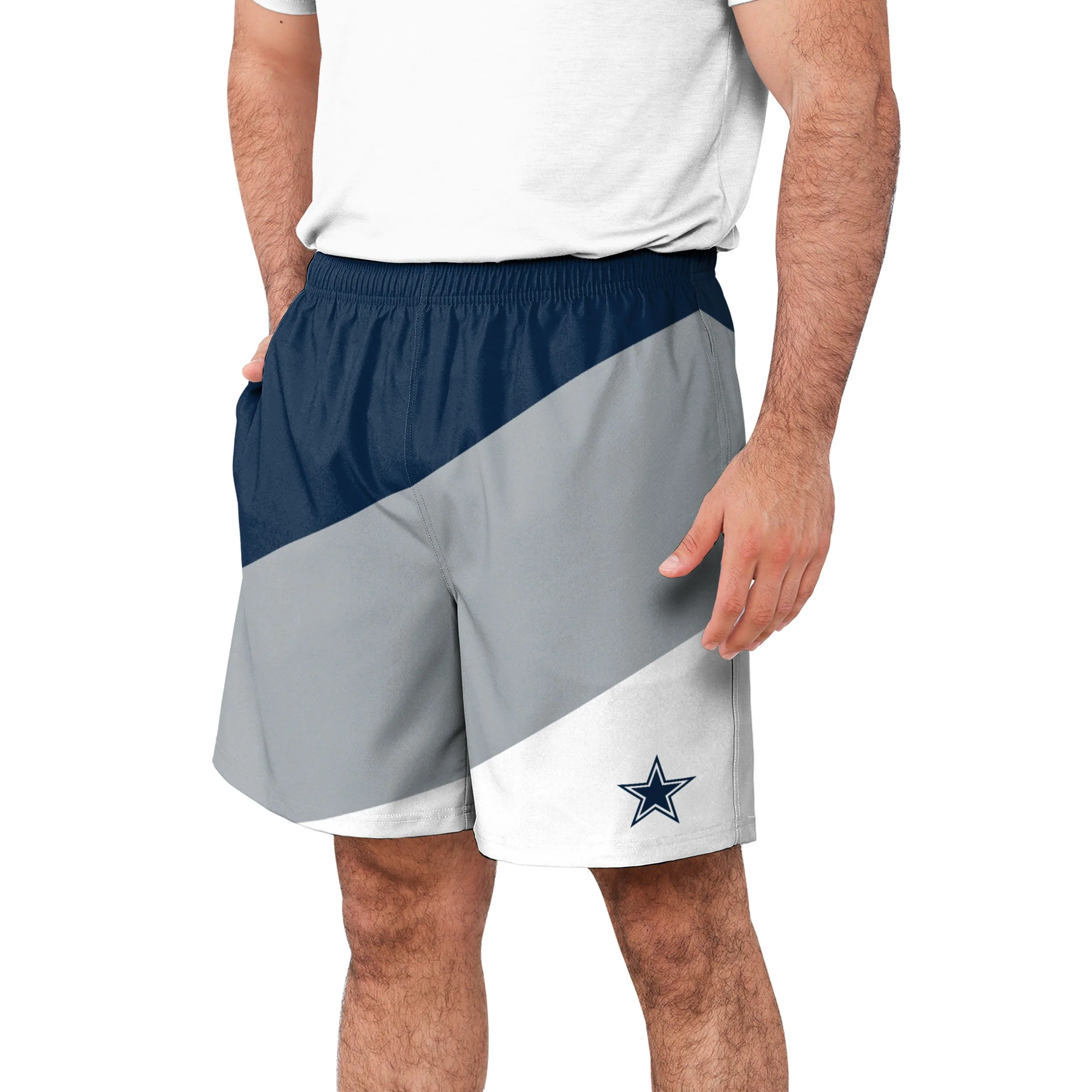 Dallas Cowboys NFL Mens Colorblock Double Down Liner Training Shorts - Image 2