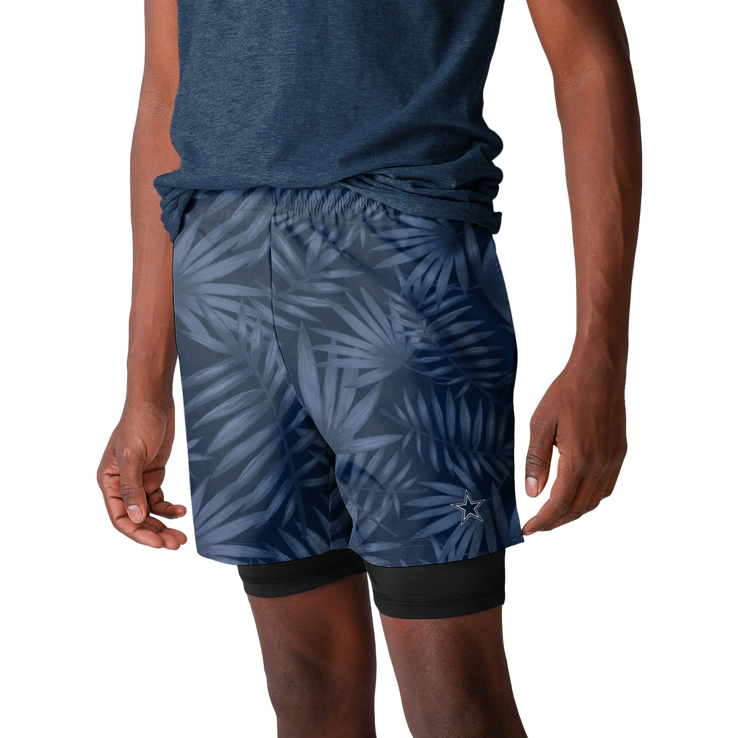 Dallas Cowboys NFL Mens Floral Black Liner Shorts - Image 2