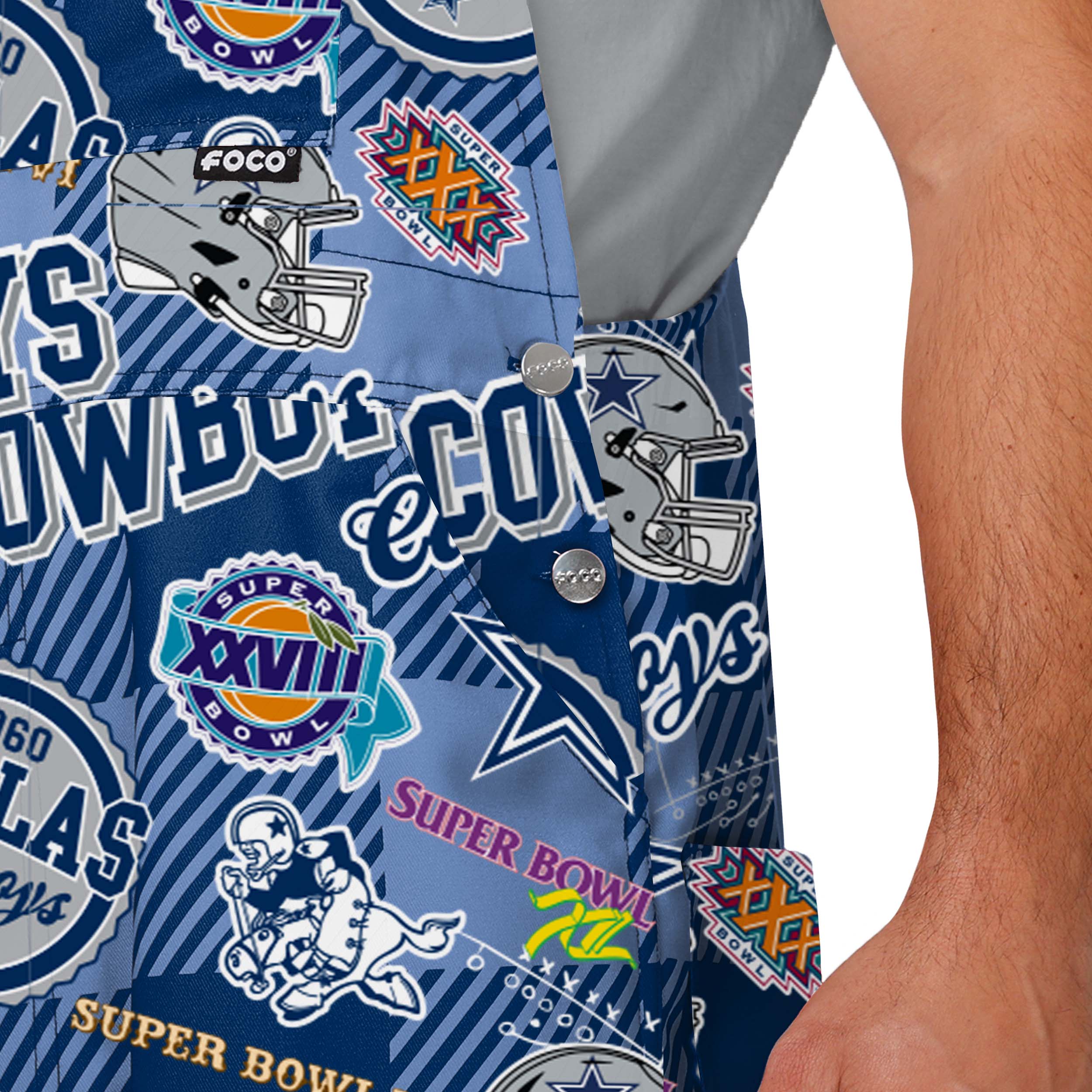 Dallas Cowboys NFL Mens Historic Print Bib Overalls - Image 5
