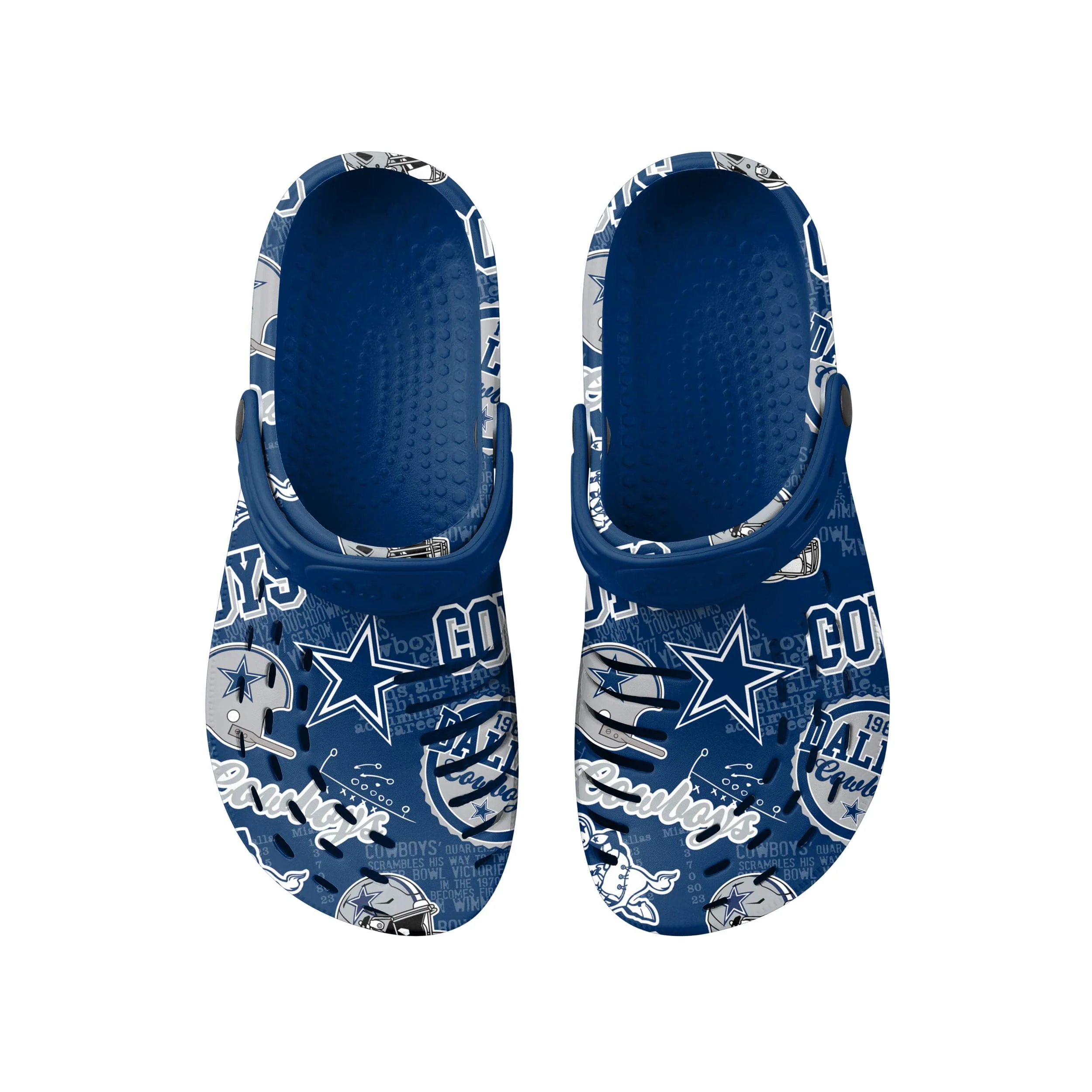 Dallas Cowboys NFL Mens Historic Print Clog With Strap - Image 4