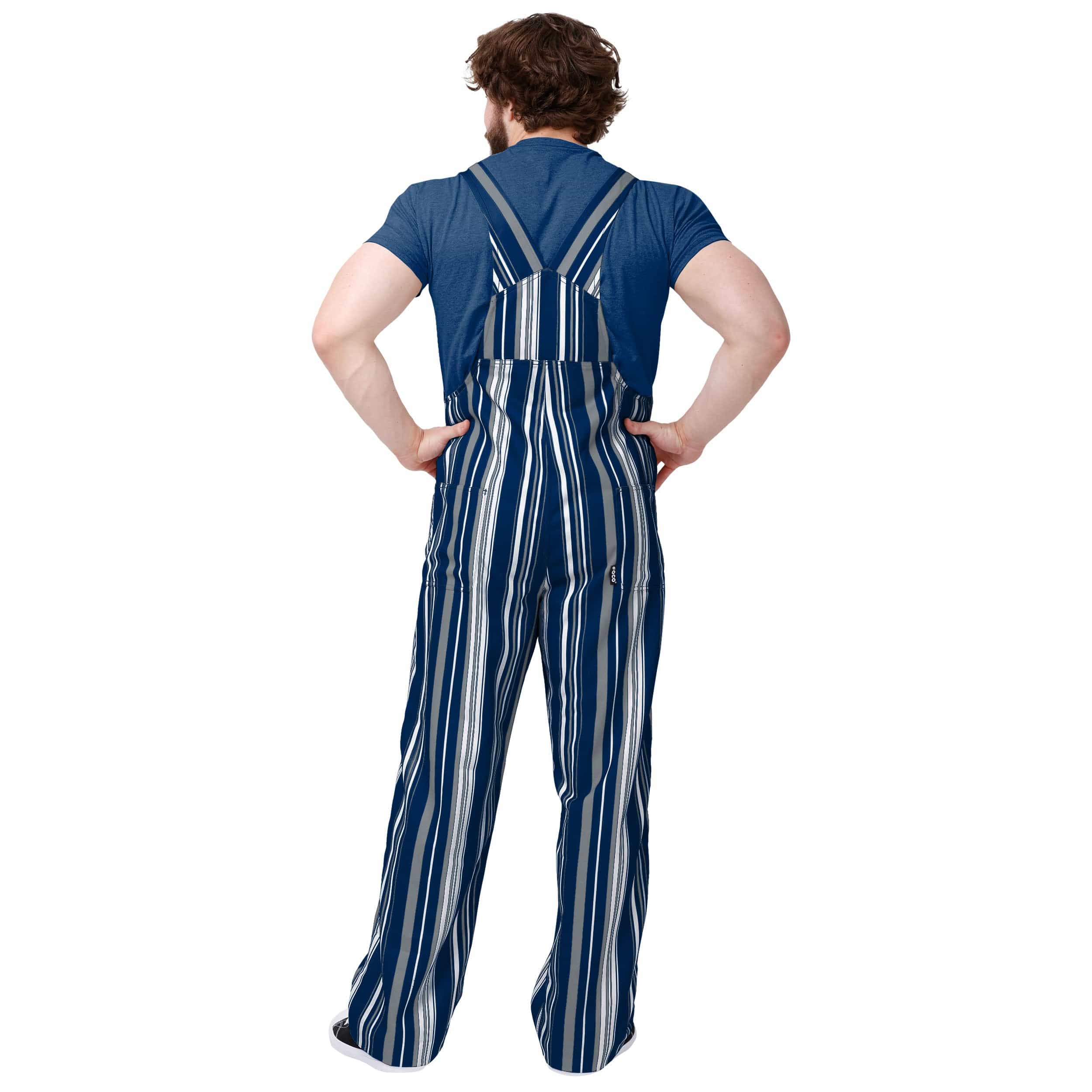 Dallas Cowboys NFL Mens Hyper Stripe Bib Overalls - Image 2