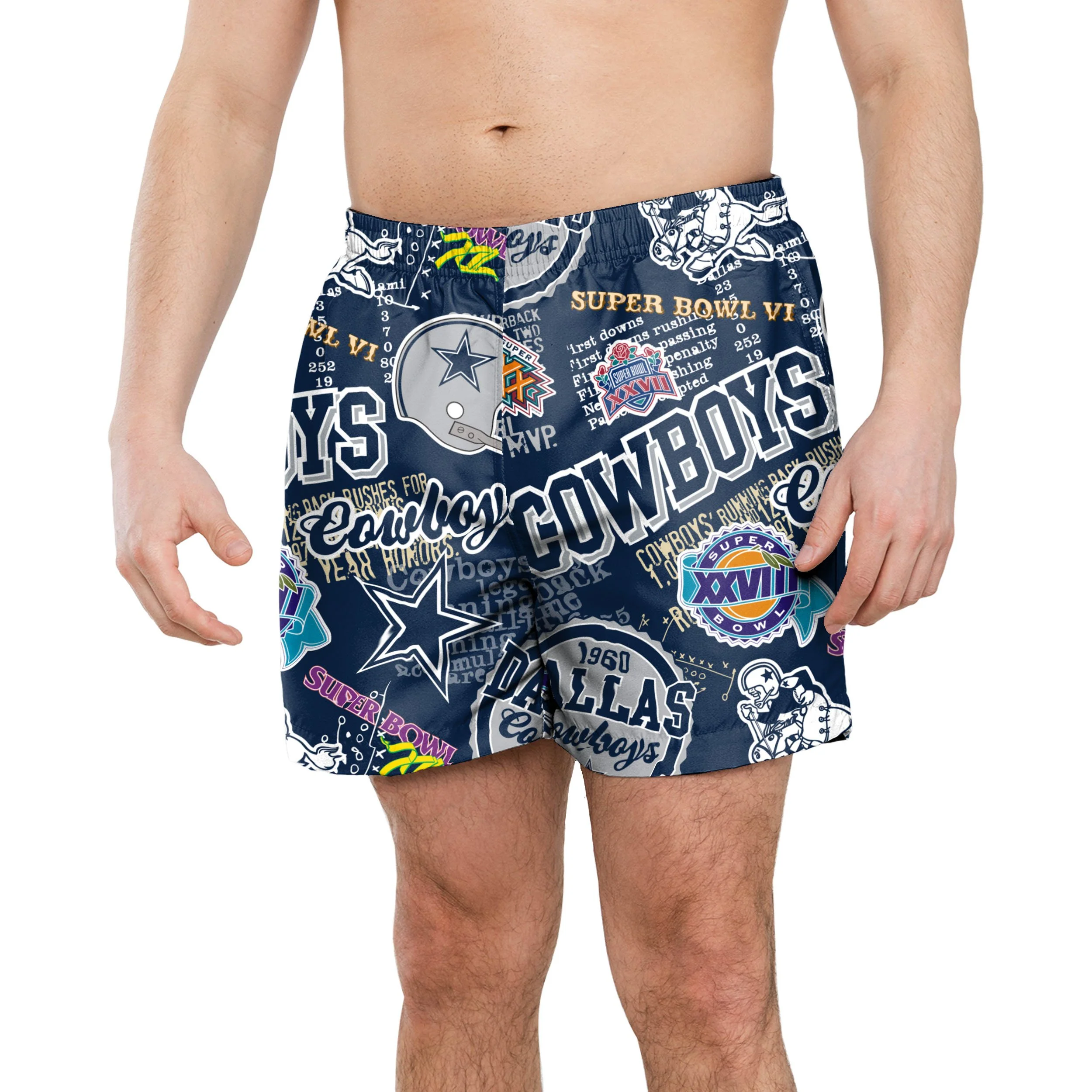 Dallas Cowboys NFL Mens Logo Rush Swimming Trunks - Image 2