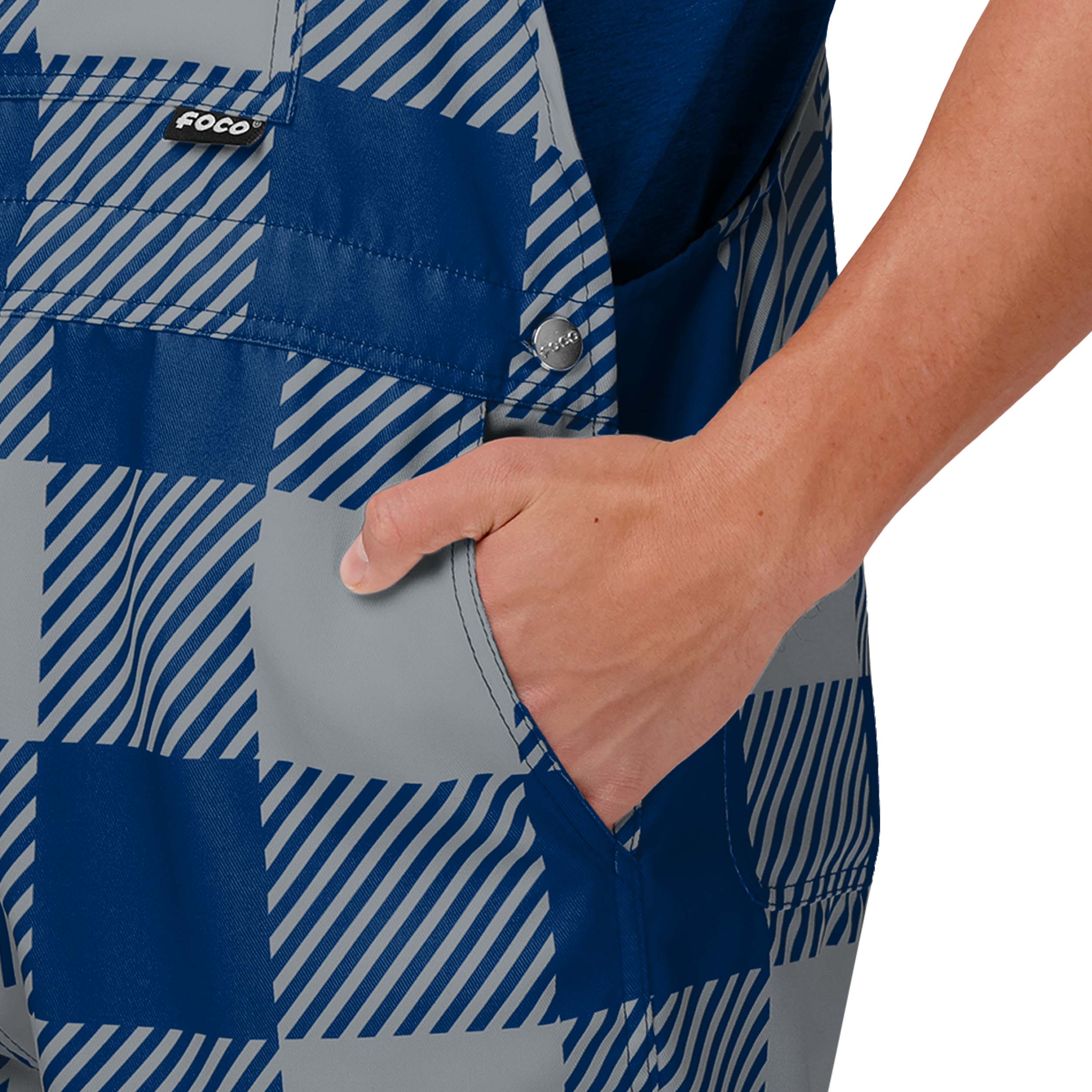 Dallas Cowboys NFL Mens Plaid Bib Shortalls - Image 5