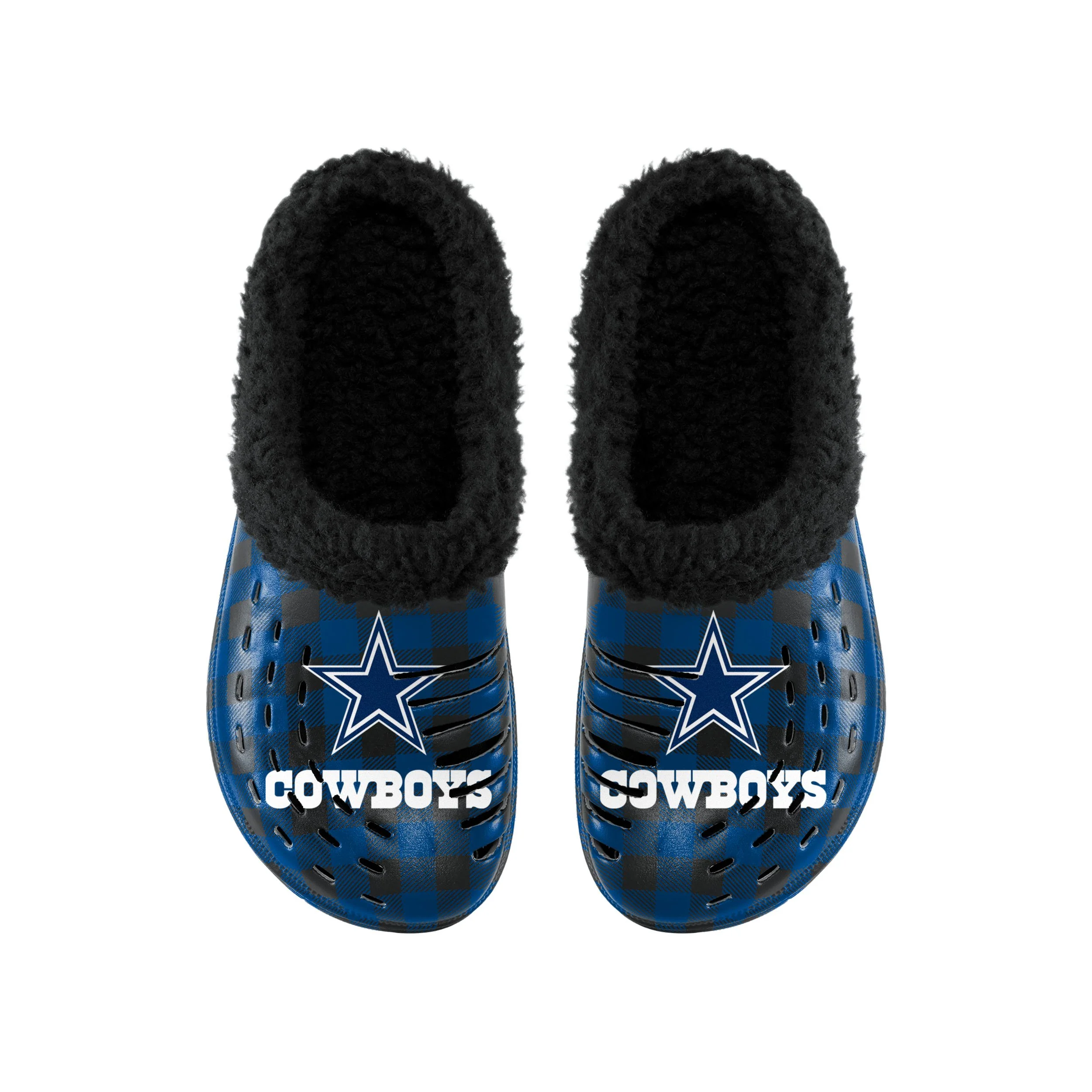 Dallas Cowboys NFL Mens Sherpa Lined Buffalo Check Clog - Image 4