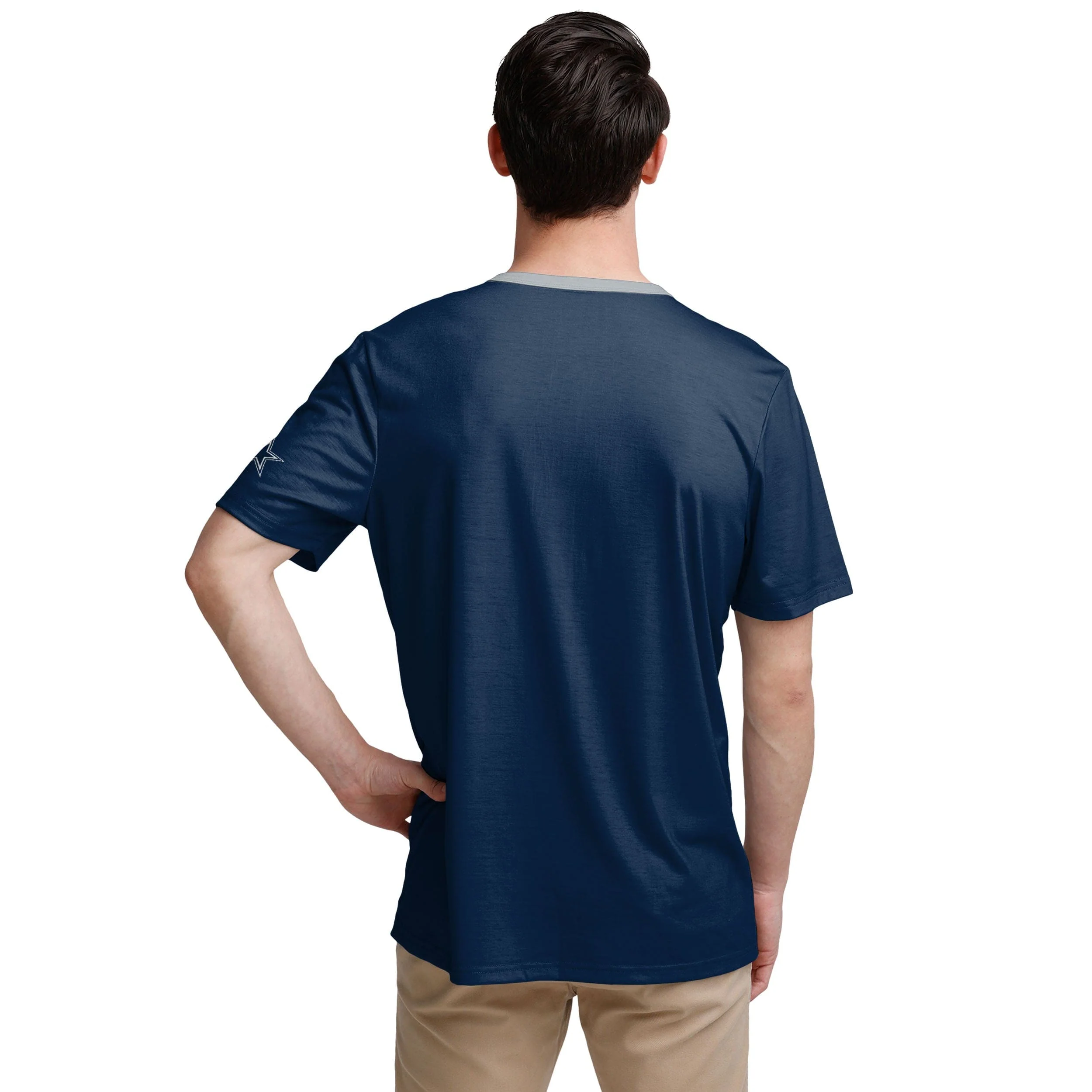 Dallas Cowboys NFL Mens Solid Wordmark Short Sleeve Henley - Image 3