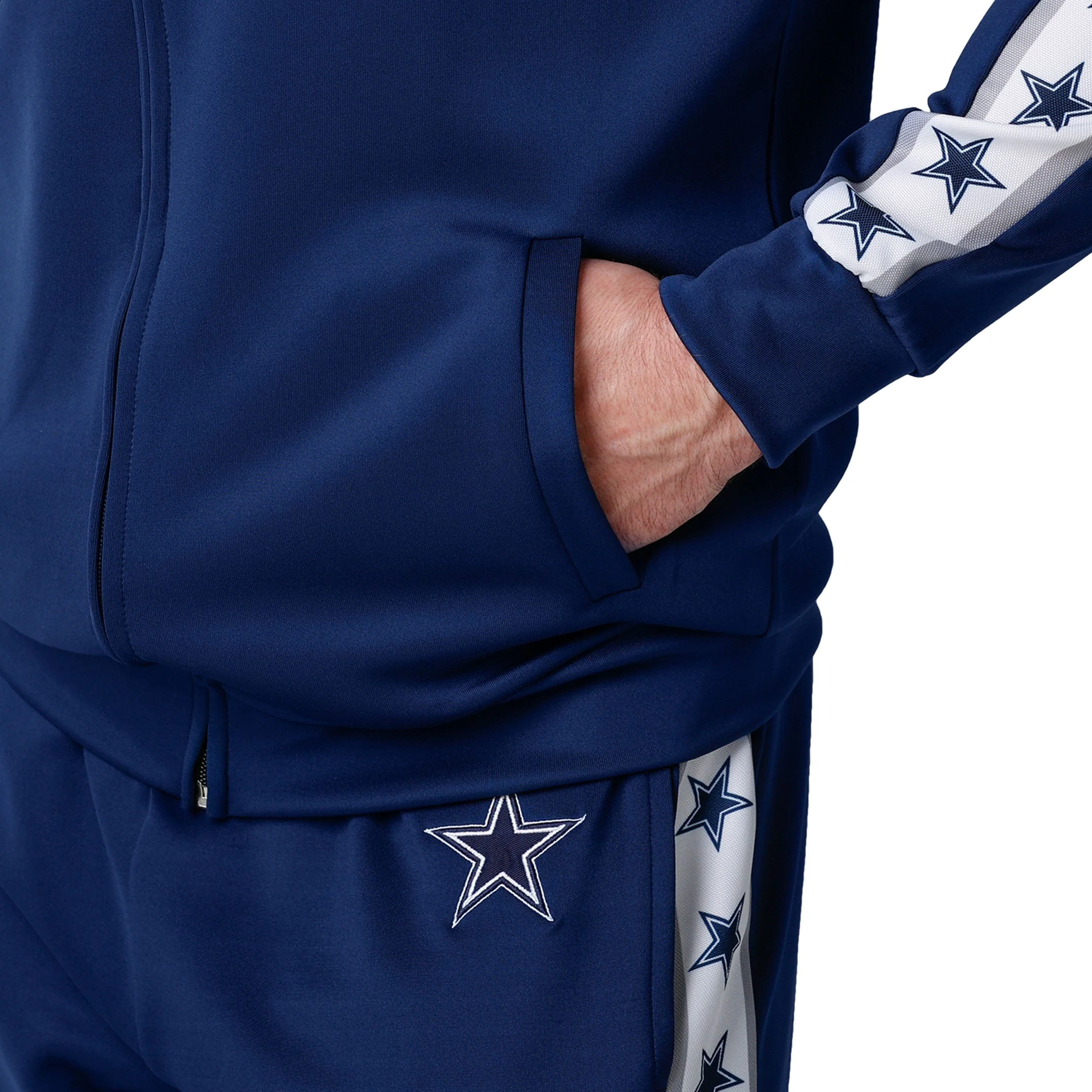 Dallas Cowboys NFL Mens Stripe Logo Track Jacket - Image 4