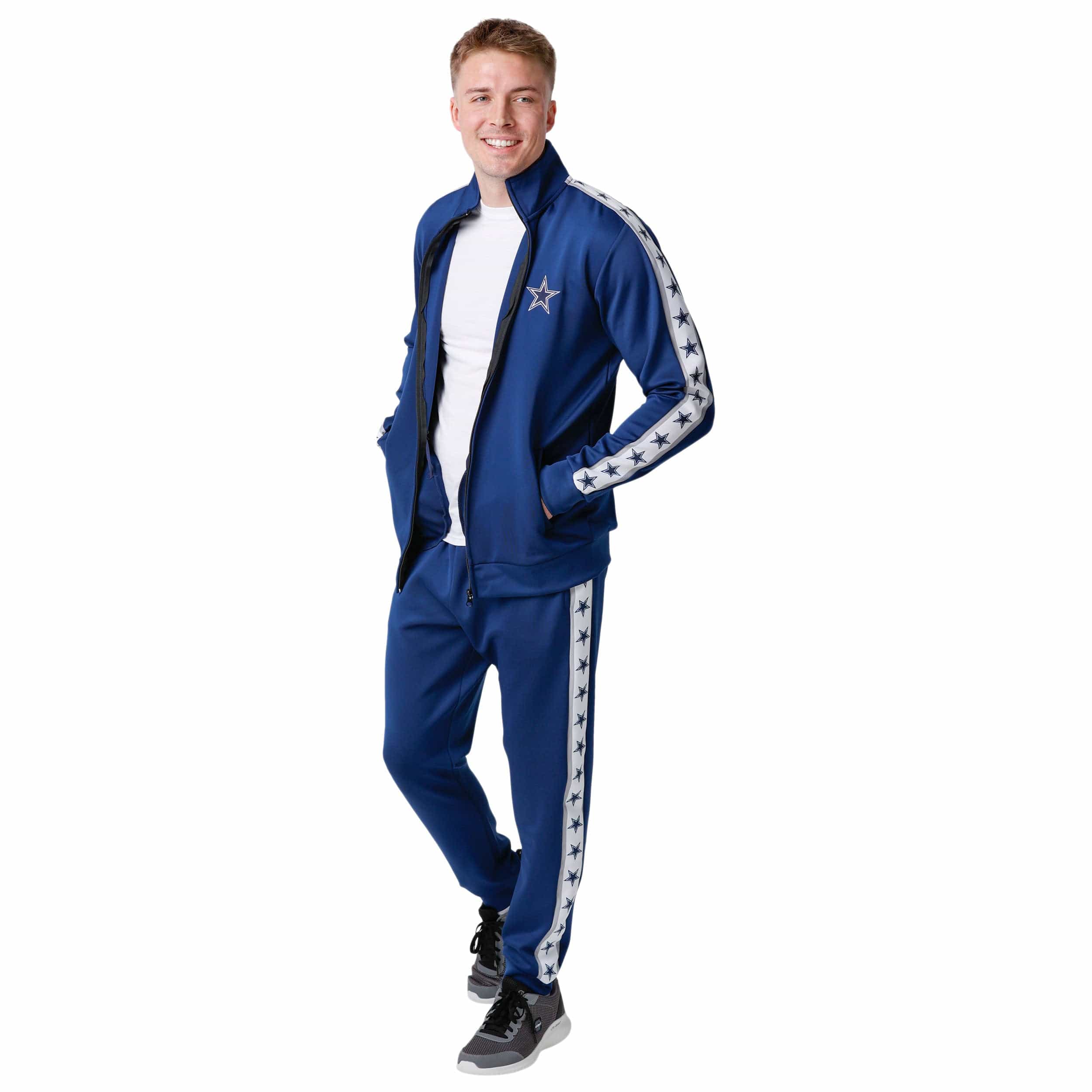 Dallas Cowboys NFL Mens Stripe Logo Track Jacket - Image 7
