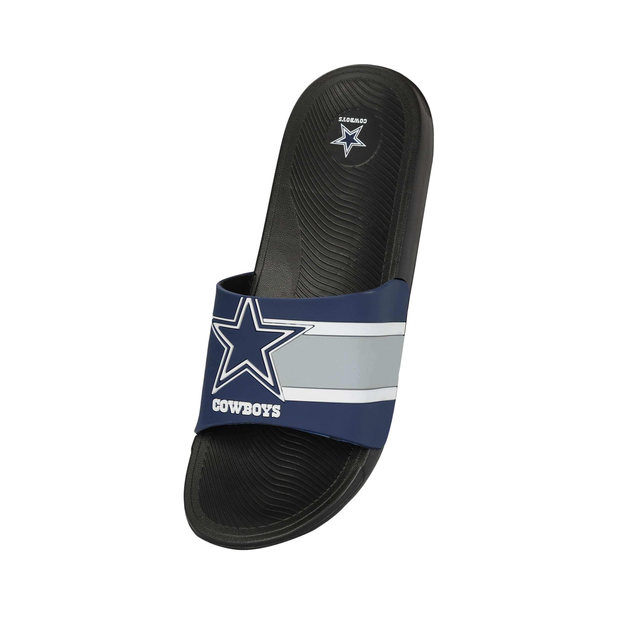 Dallas Cowboys NFL Mens Striped Big Logo Raised Slide - Image 3