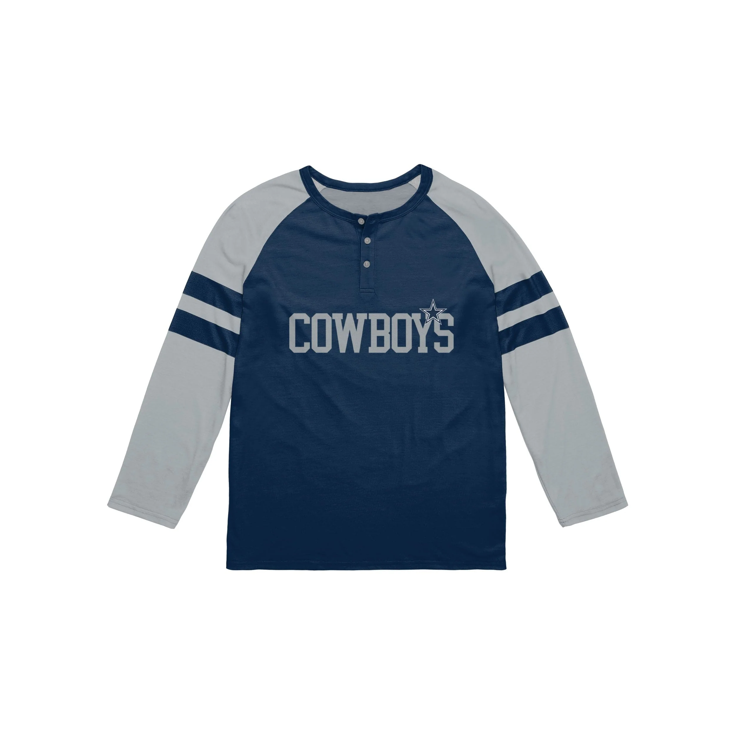 Dallas Cowboys NFL Mens Team Stripe Wordmark Long Sleeve Henley - Image 4