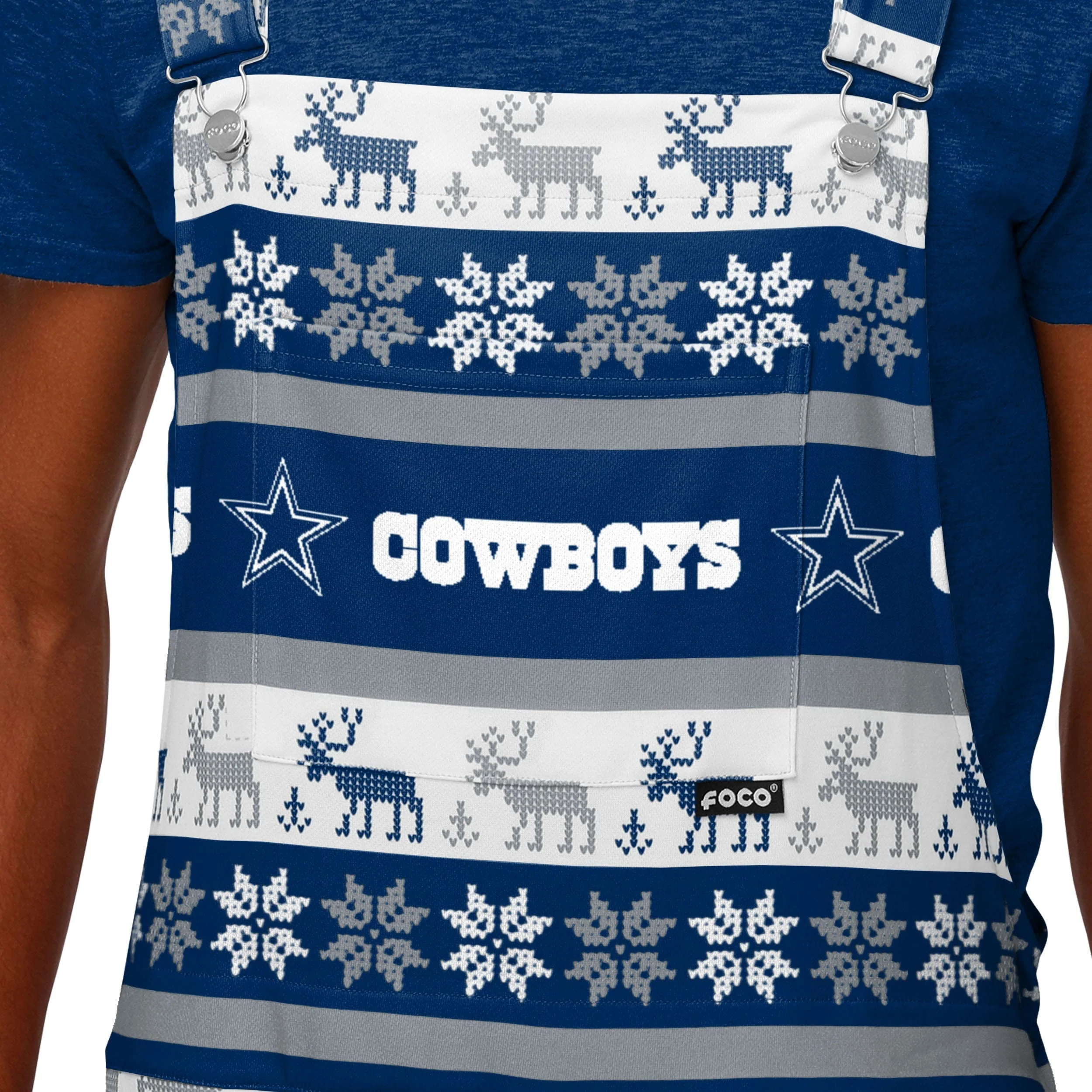Dallas Cowboys NFL Mens Ugly Home Gating Bib Overalls - Image 4