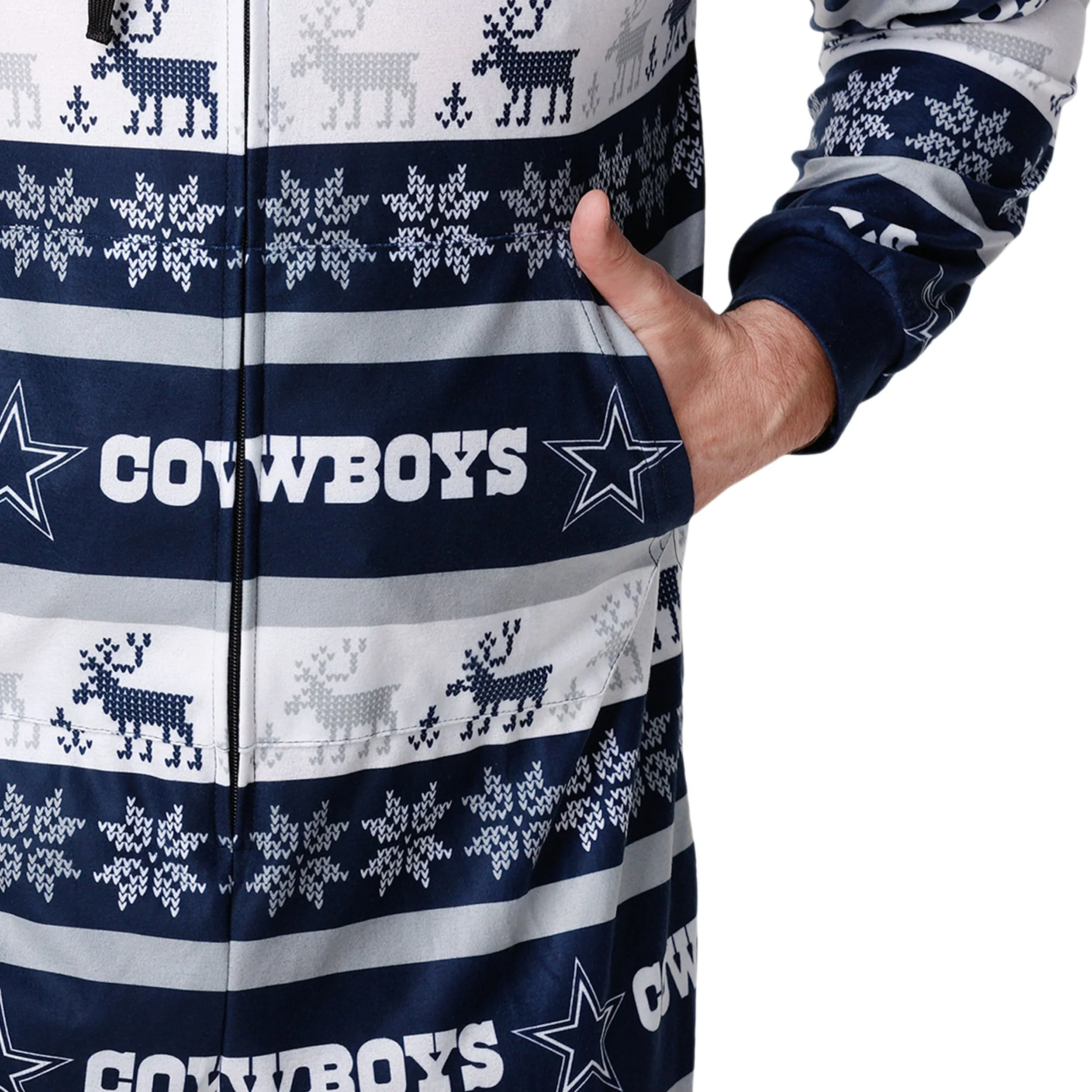 Dallas Cowboys NFL Mens Ugly Short One Piece Pajamas - Image 4