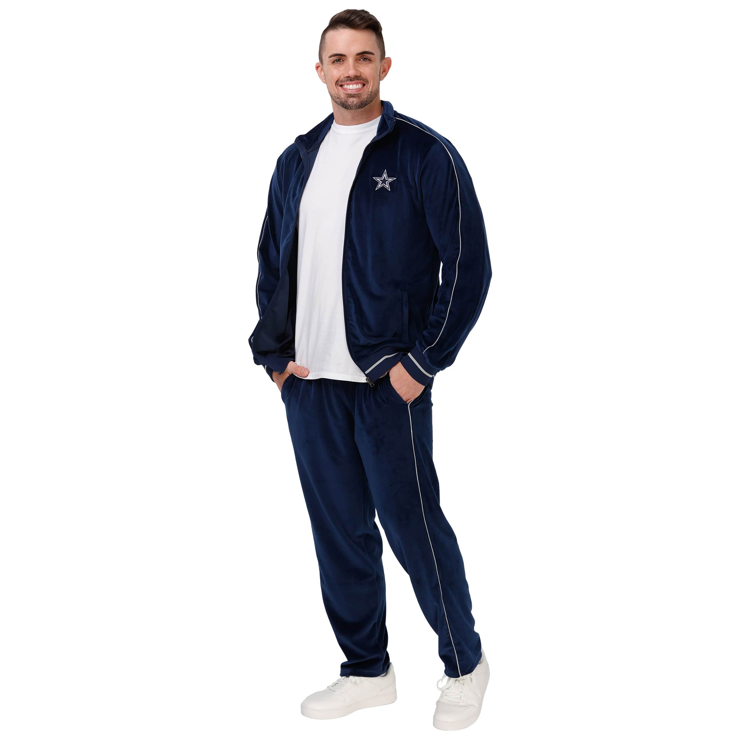 Dallas Cowboys NFL Mens Velour Zip Up Top - Image 5