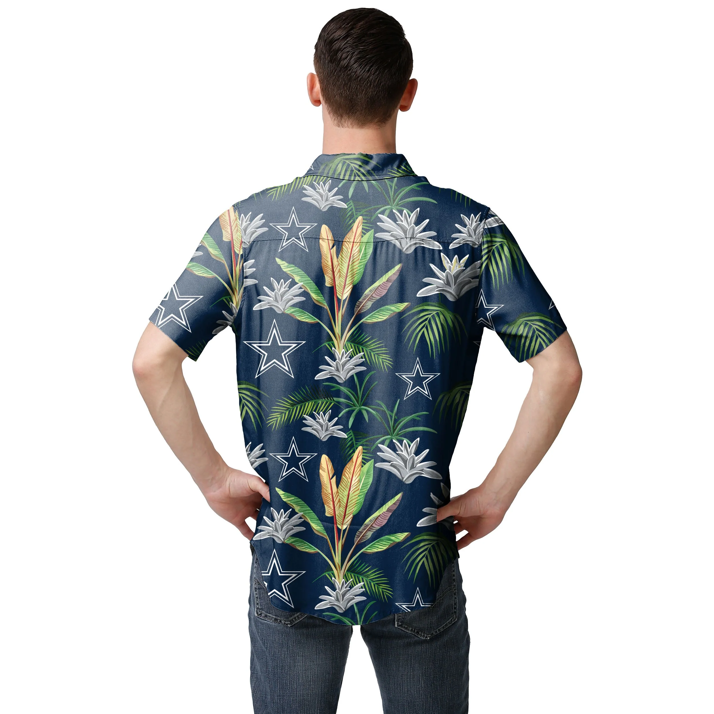 Dallas Cowboys NFL Mens Victory Vacay Button Up Shirt - Image 3