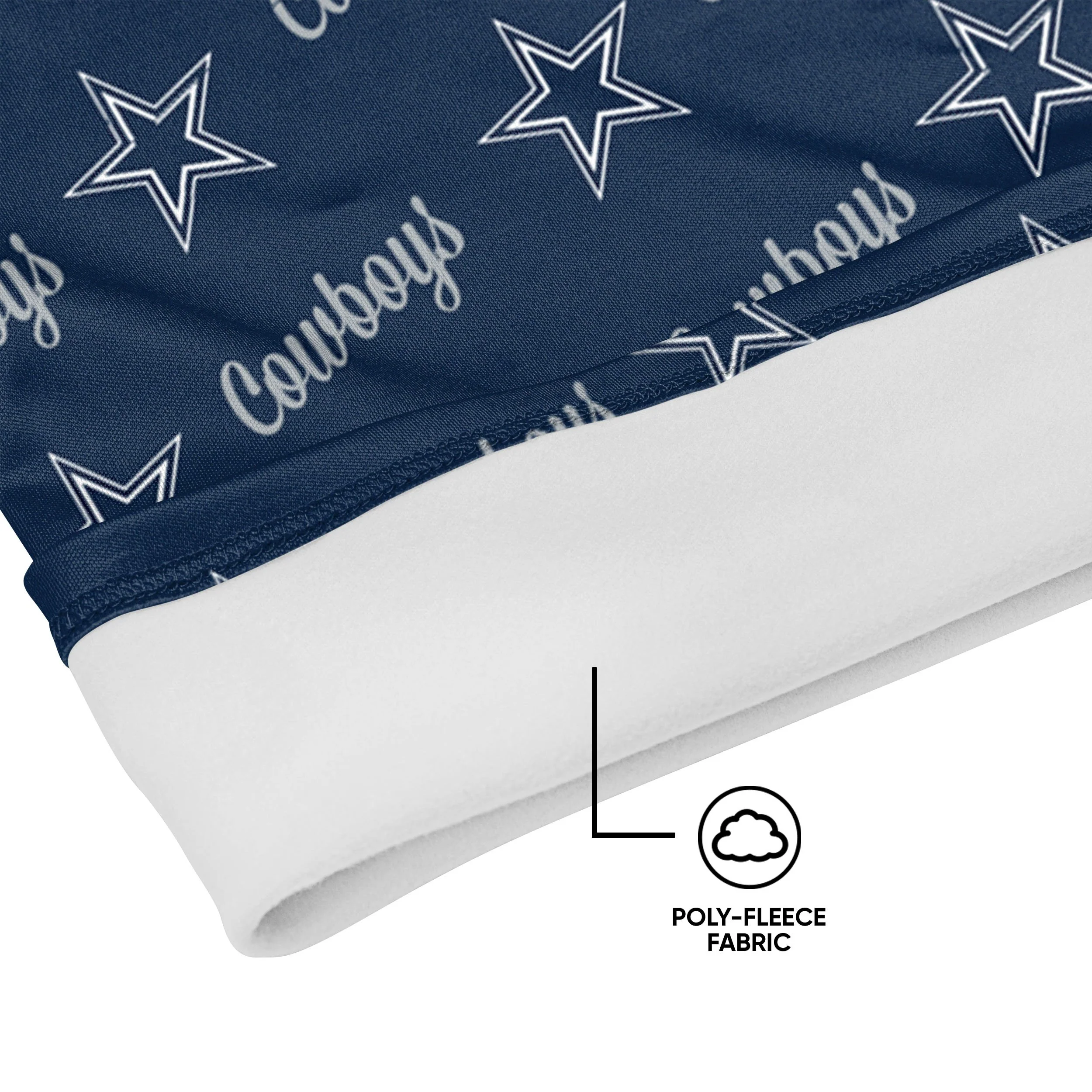 Dallas Cowboys NFL Mini Script Fleece Gaiter Scarf - Image 3