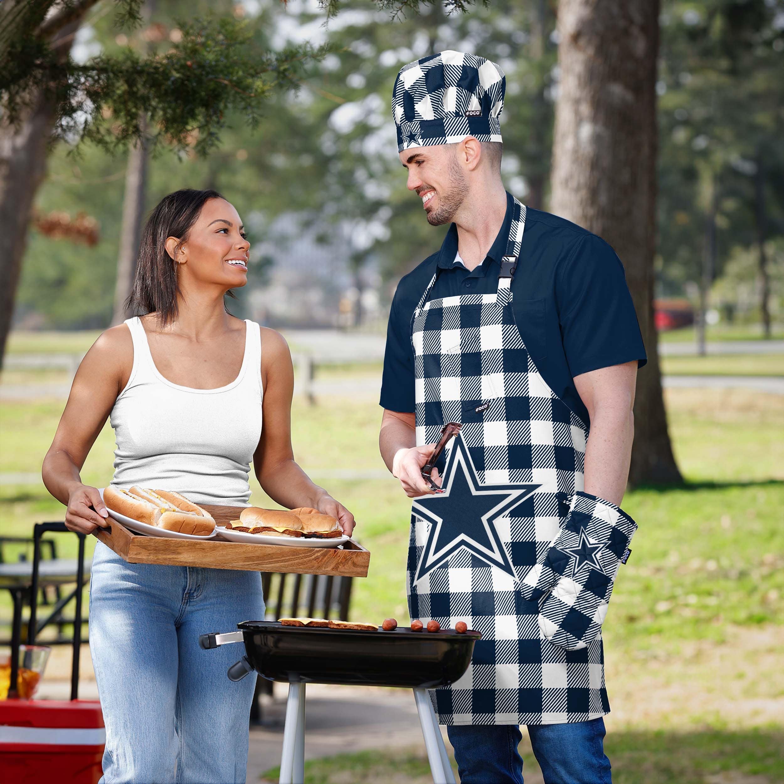 Dallas Cowboys NFL Plaid Chef Set - Image 5