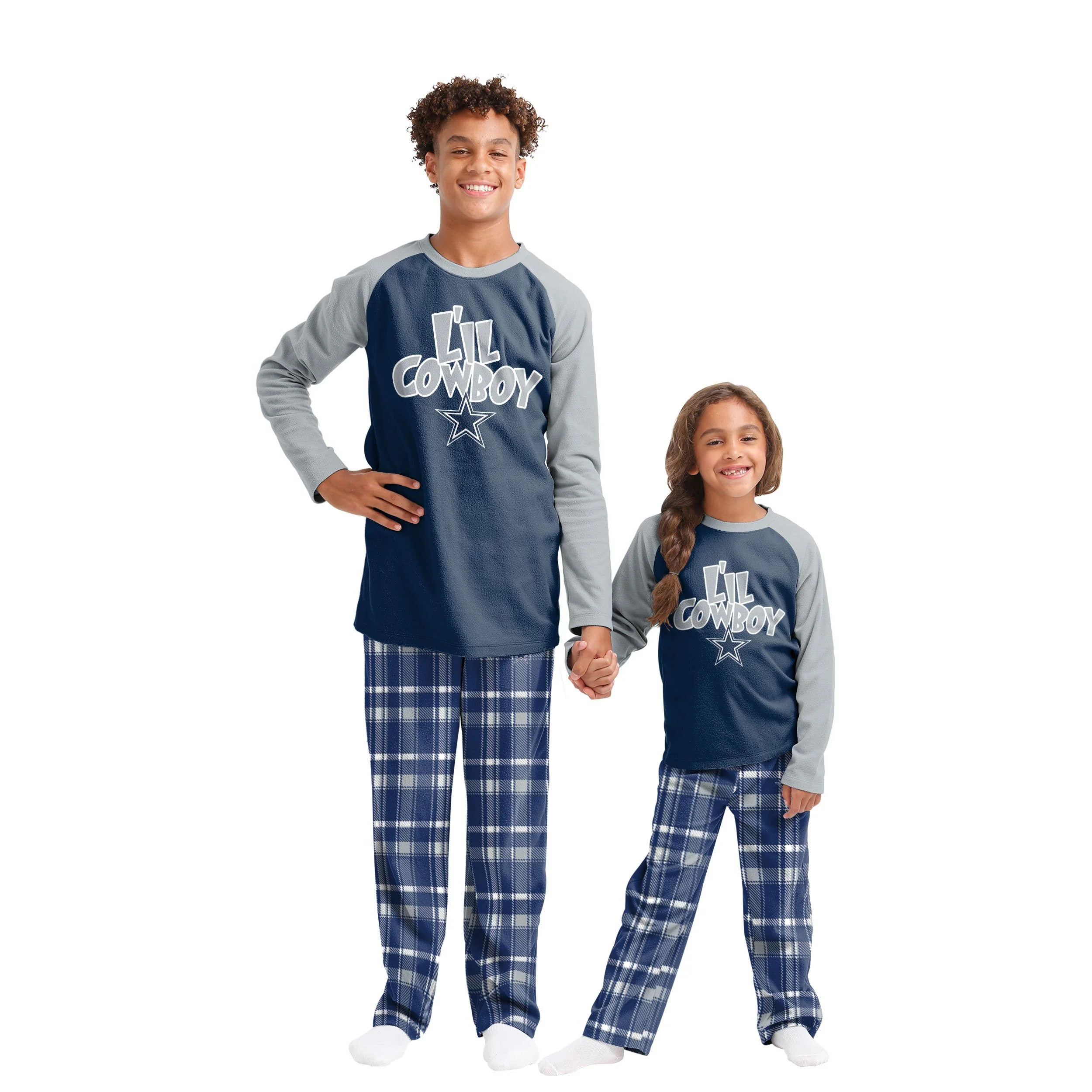 Dallas Cowboys NFL Plaid Family Holiday Pajamas - Image 4