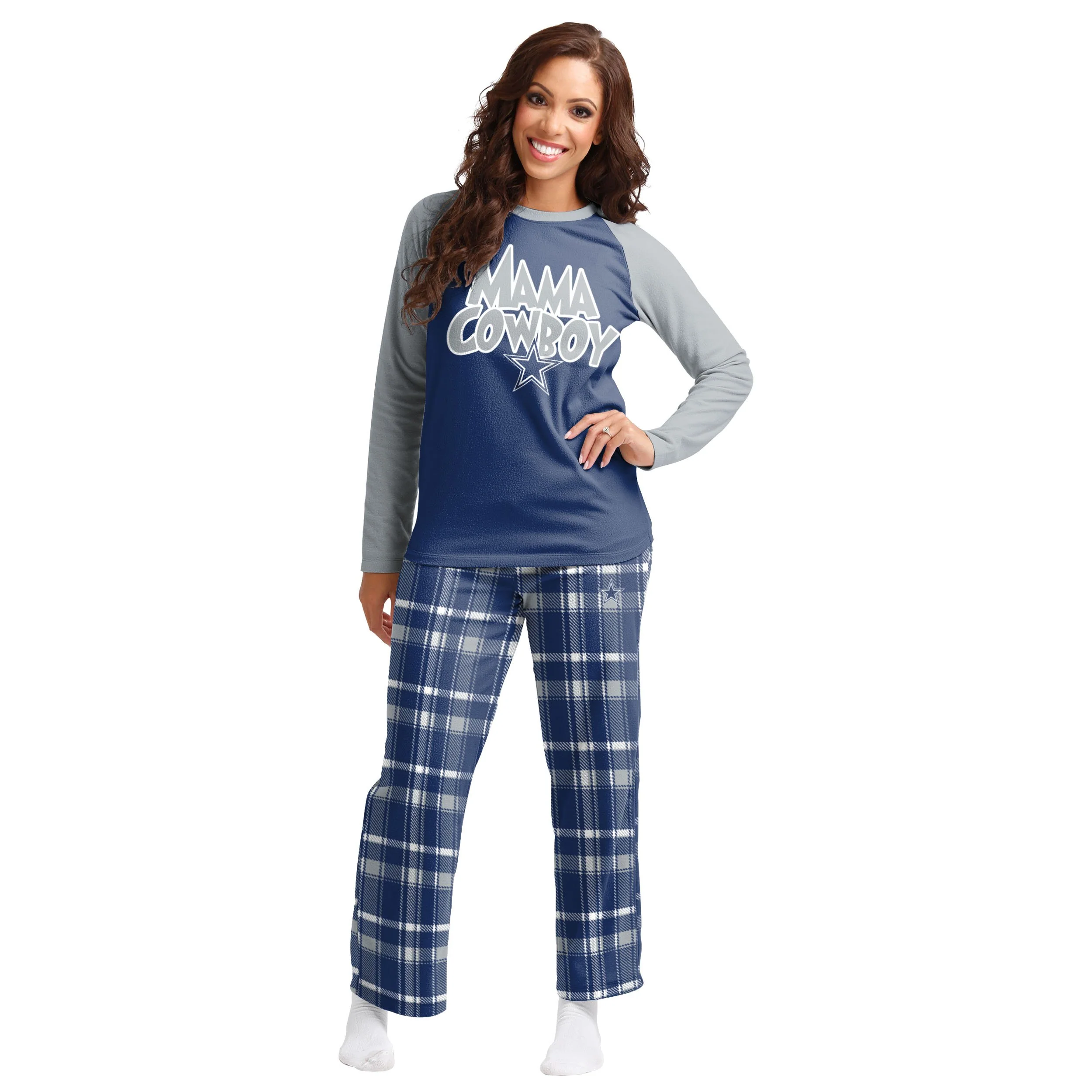Dallas Cowboys NFL Plaid Family Holiday Pajamas - Image 5
