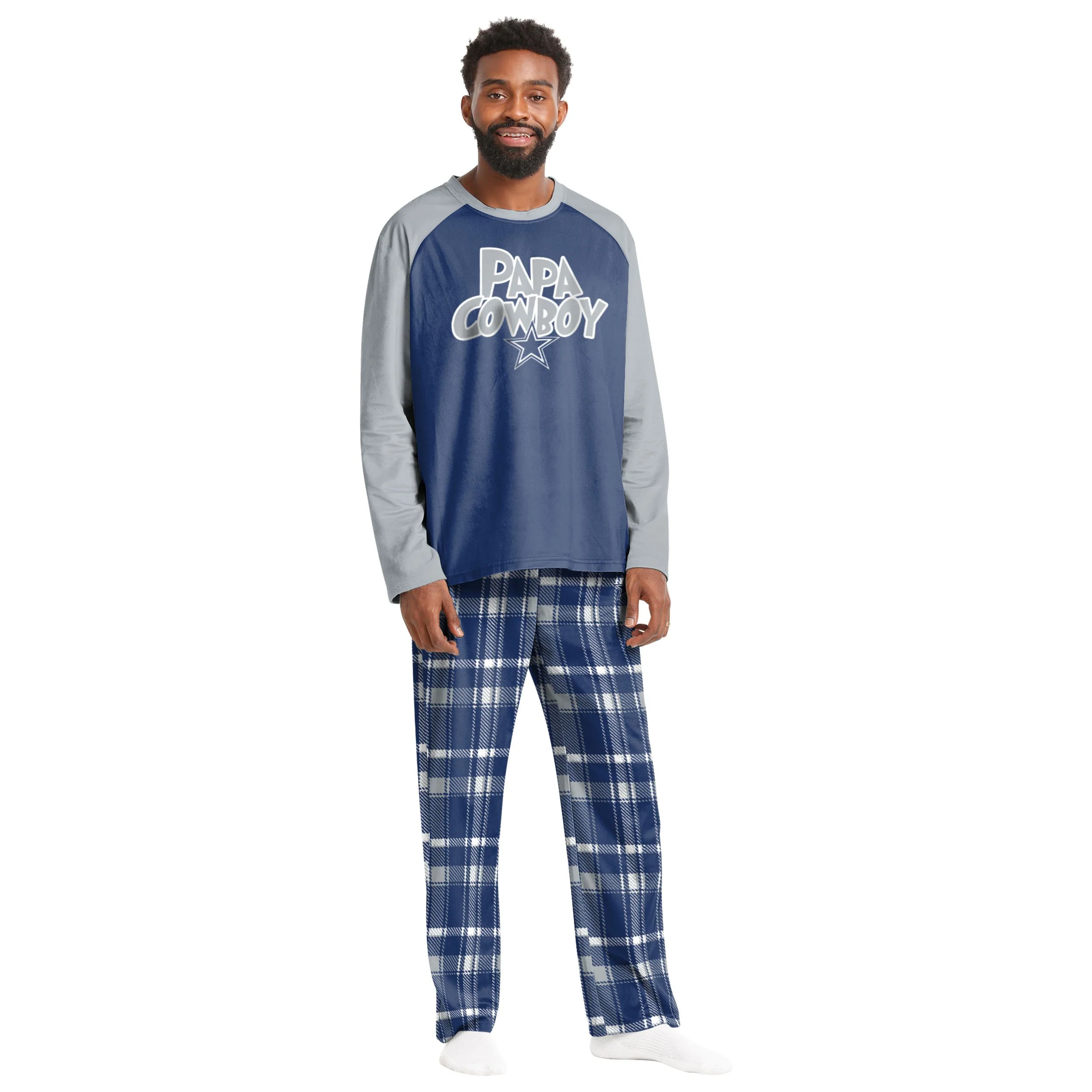 Dallas Cowboys NFL Plaid Family Holiday Pajamas - Image 6