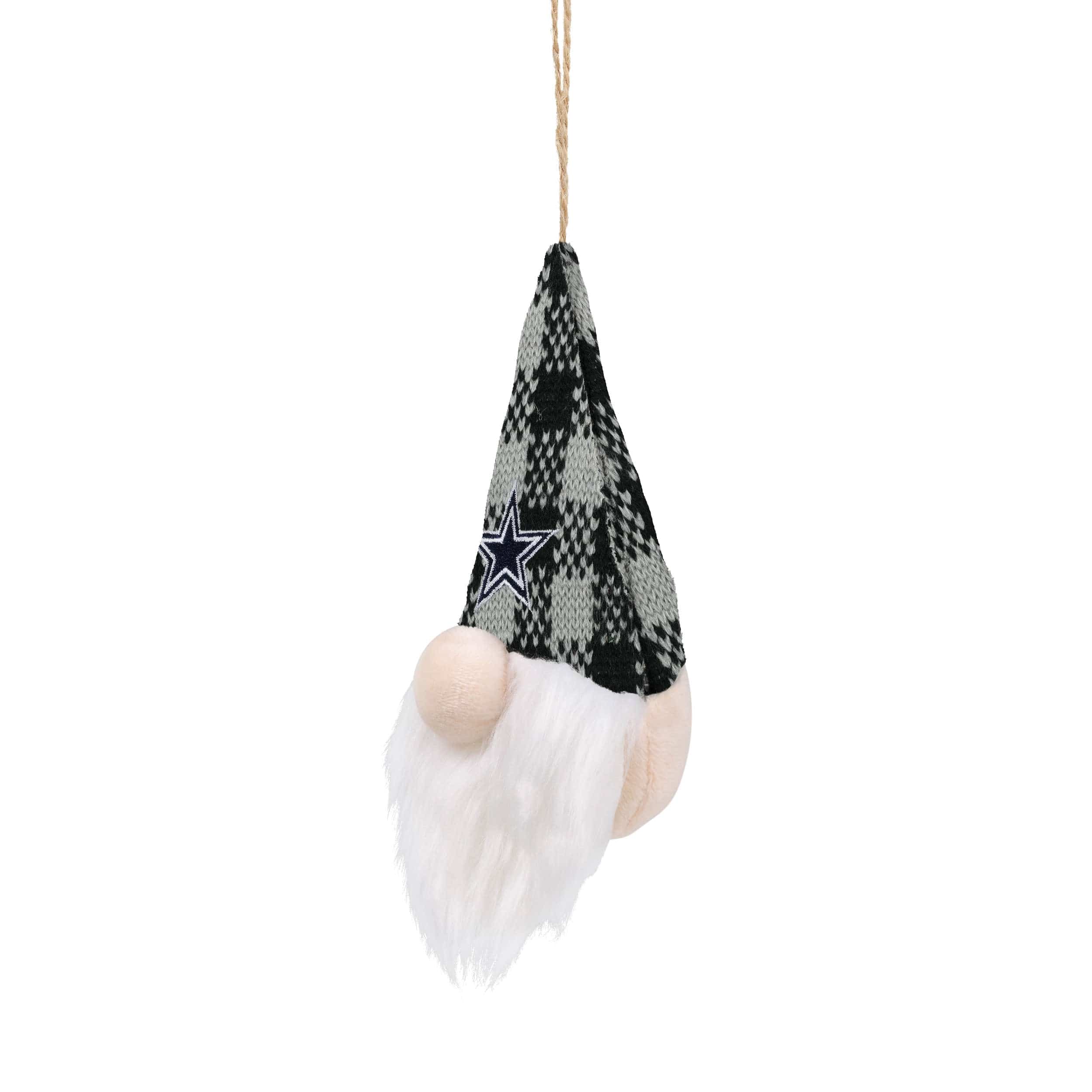 Dallas Cowboys NFL Plaid Hat Plush Gnome Ornament - Image 2