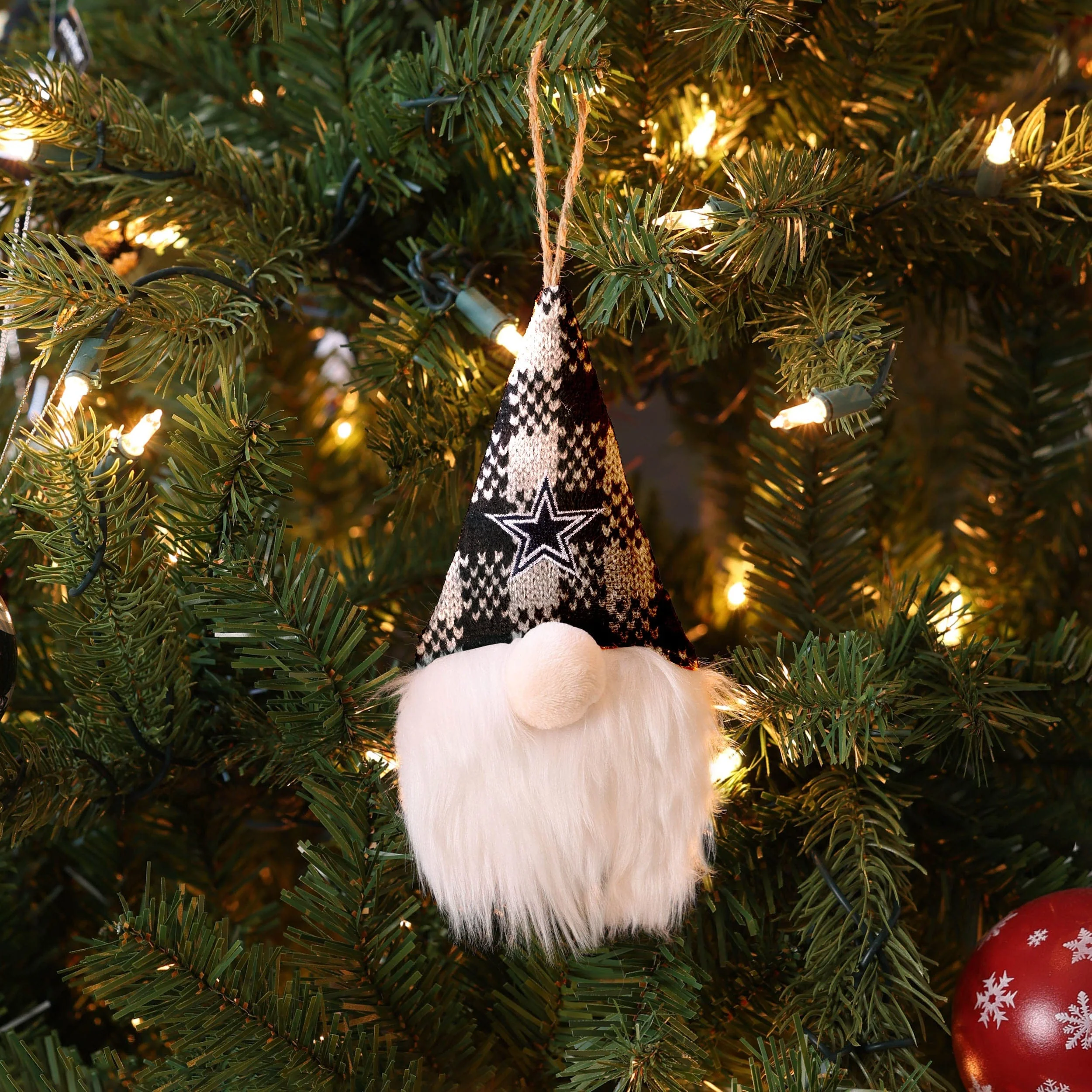 Dallas Cowboys NFL Plaid Hat Plush Gnome Ornament - Image 3