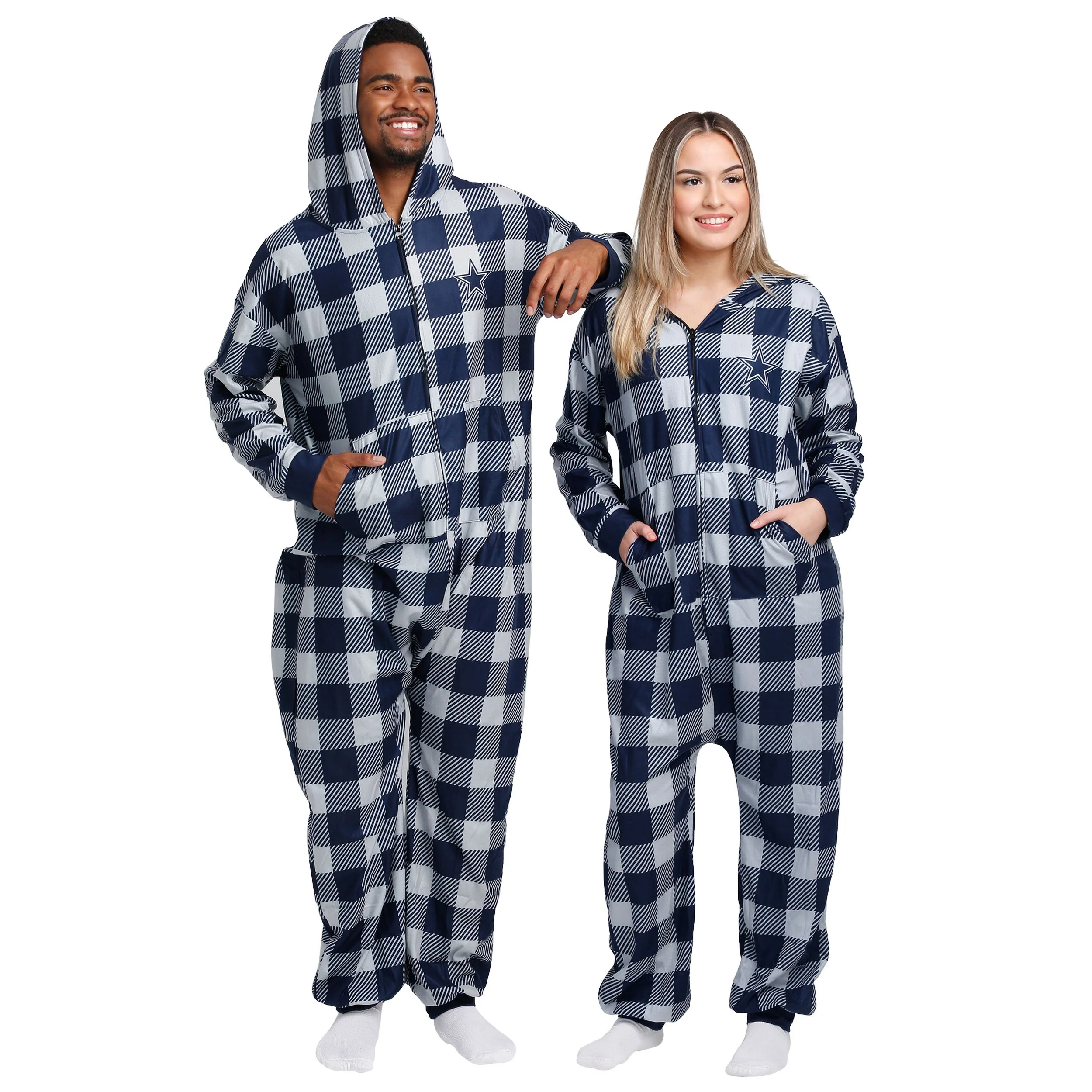 Dallas Cowboys NFL Plaid One Piece Pajamas