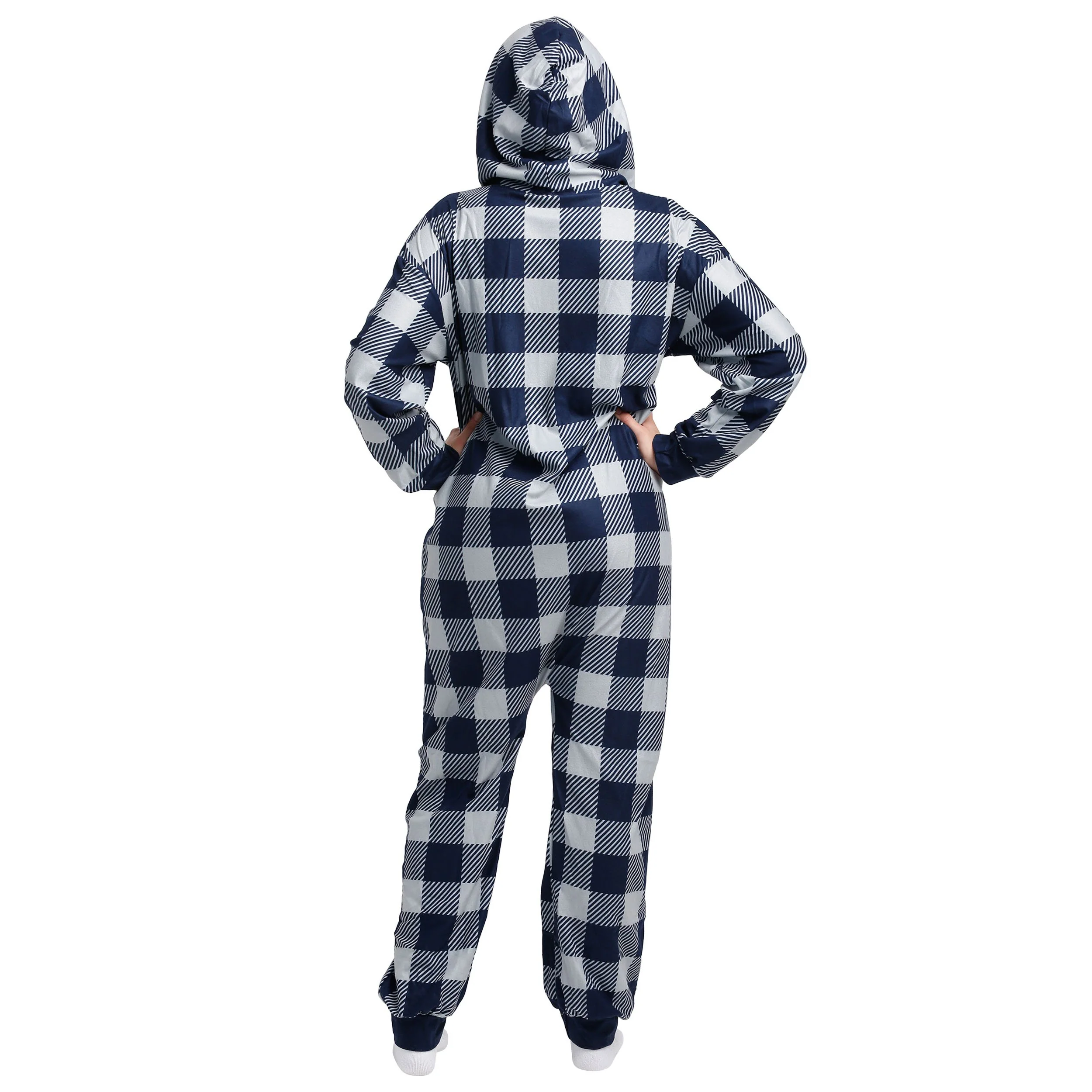 Dallas Cowboys NFL Plaid One Piece Pajamas - Image 2
