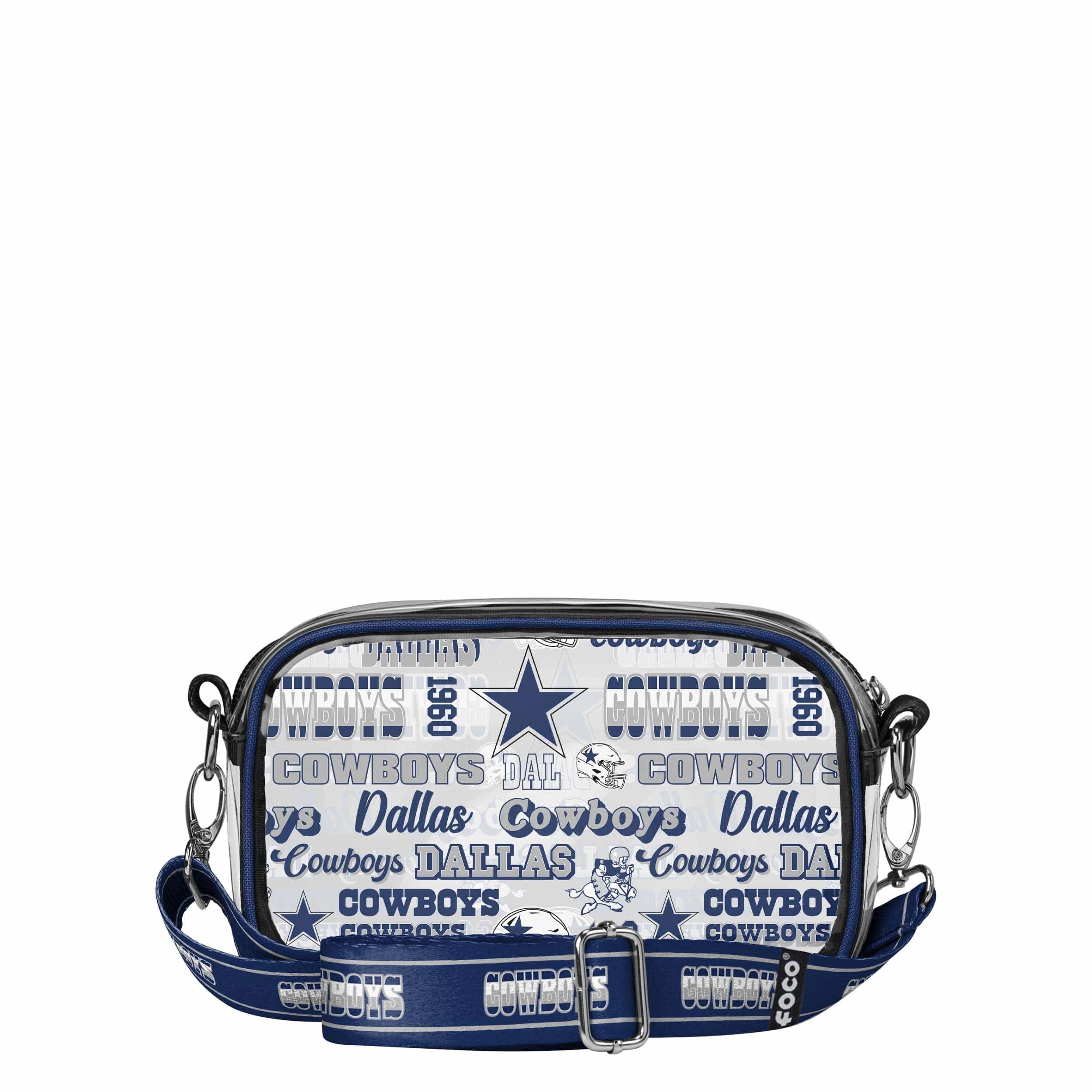 Dallas Cowboys NFL Repeat Retro Print Clear Crossbody Bag - Image 5