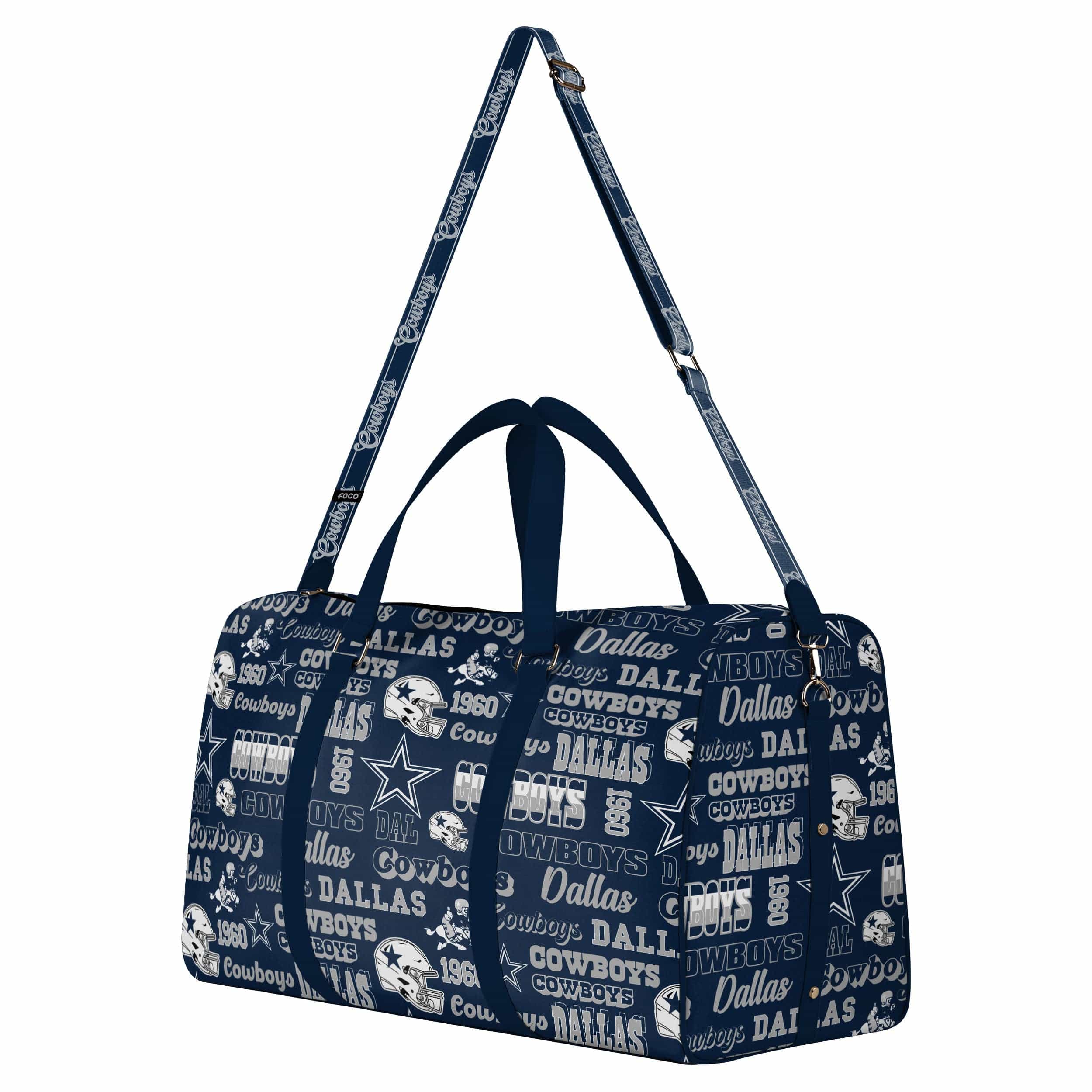 Dallas Cowboys NFL Repeat Retro Print Nylon Weekender Duffle Bag - Image 2
