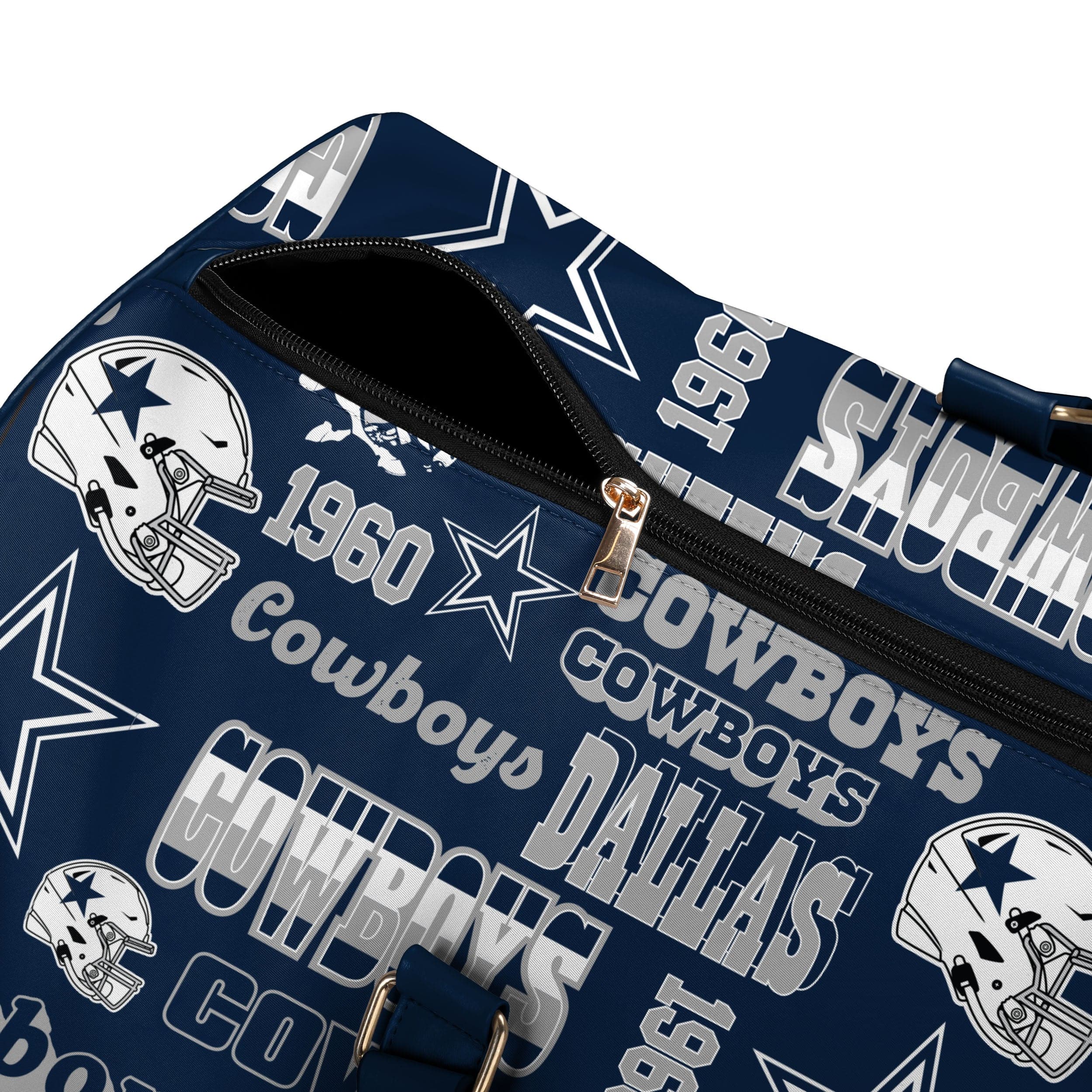 Dallas Cowboys NFL Repeat Retro Print Nylon Weekender Duffle Bag - Image 5