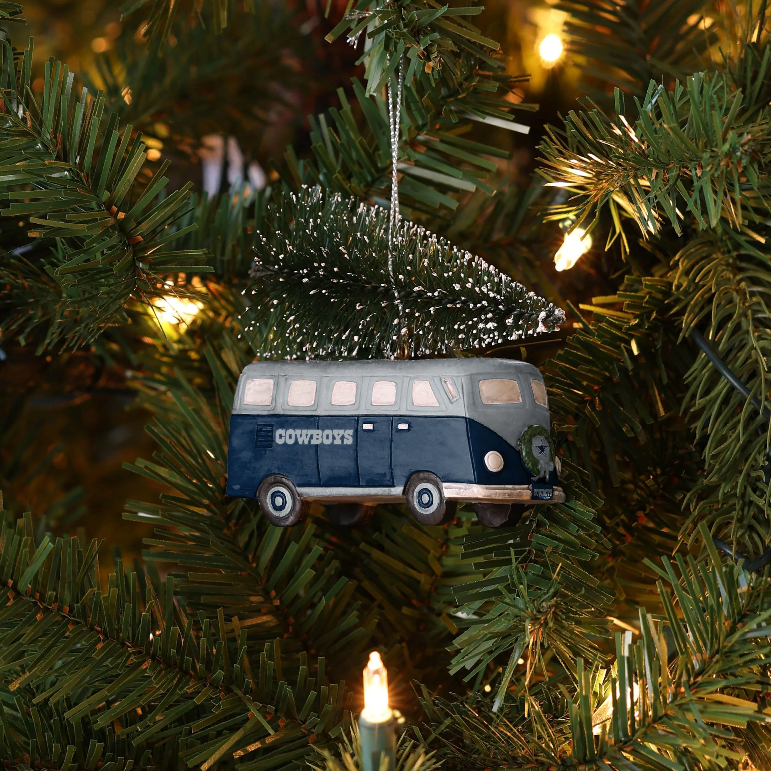 Dallas Cowboys Retro Bus With Tree Ornament - Image 4