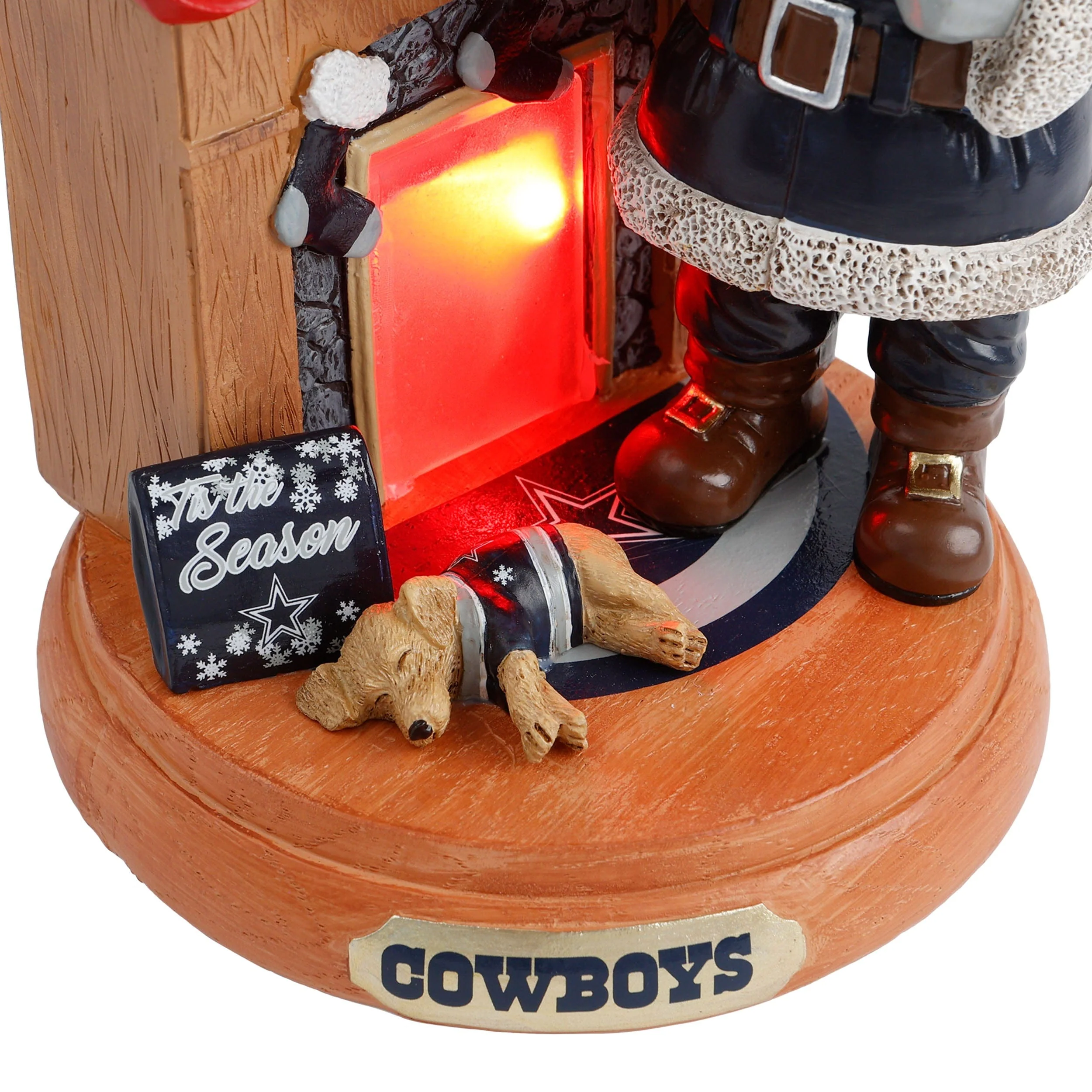Dallas Cowboys NFL Santa Fireplace Figurine - Image 3