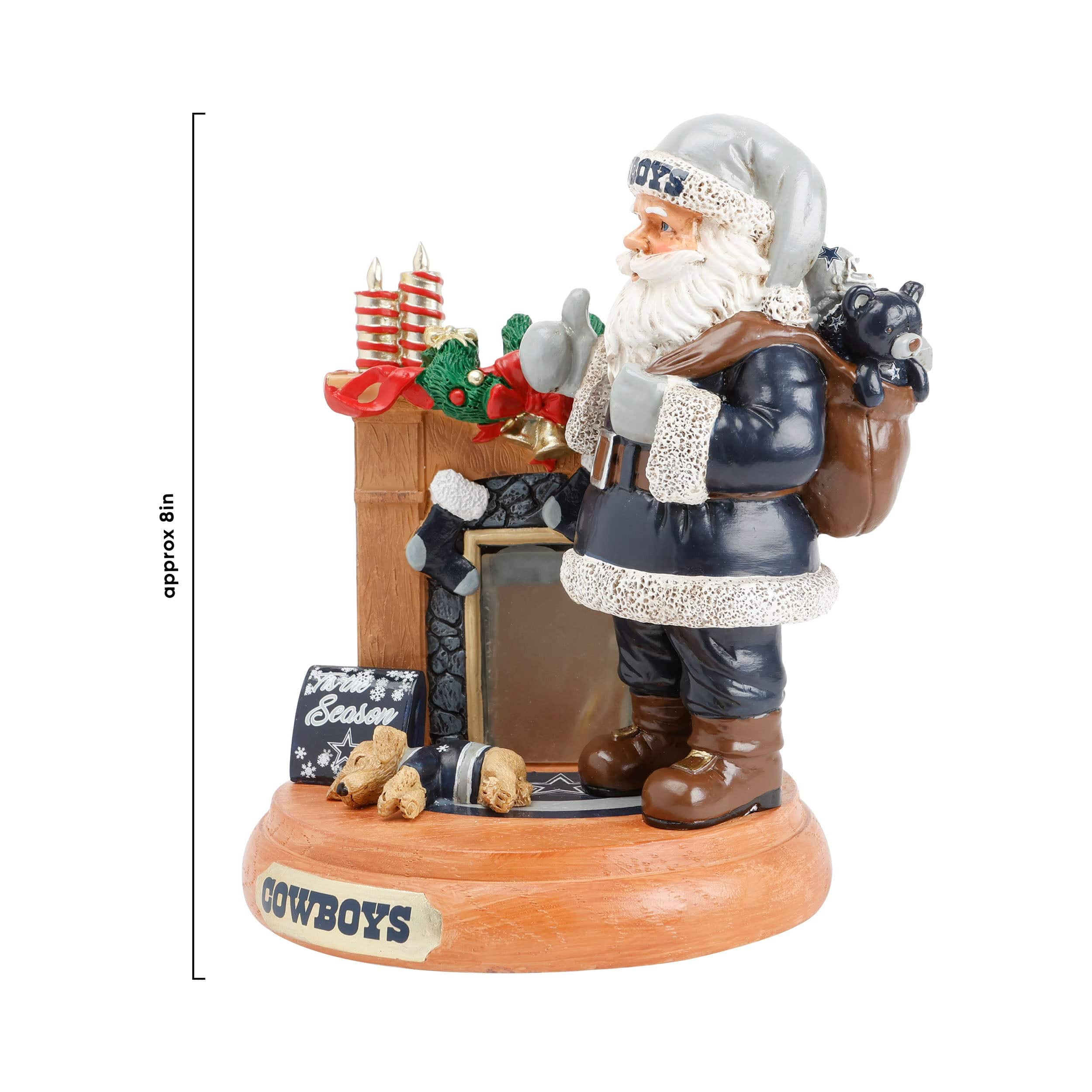 Dallas Cowboys NFL Santa Fireplace Figurine - Image 4