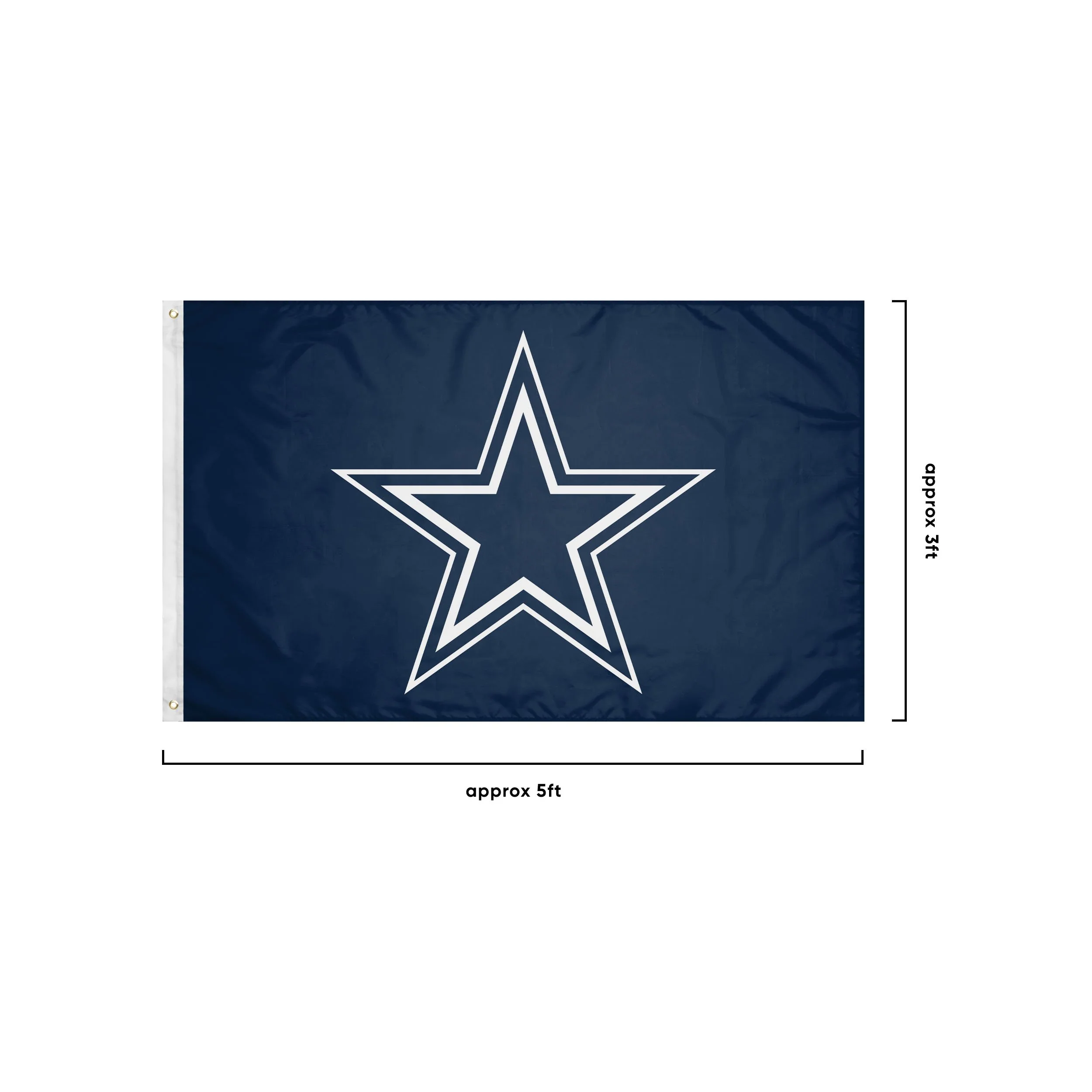 Dallas Cowboys NFL Solid Horizontal Flag - Image 3