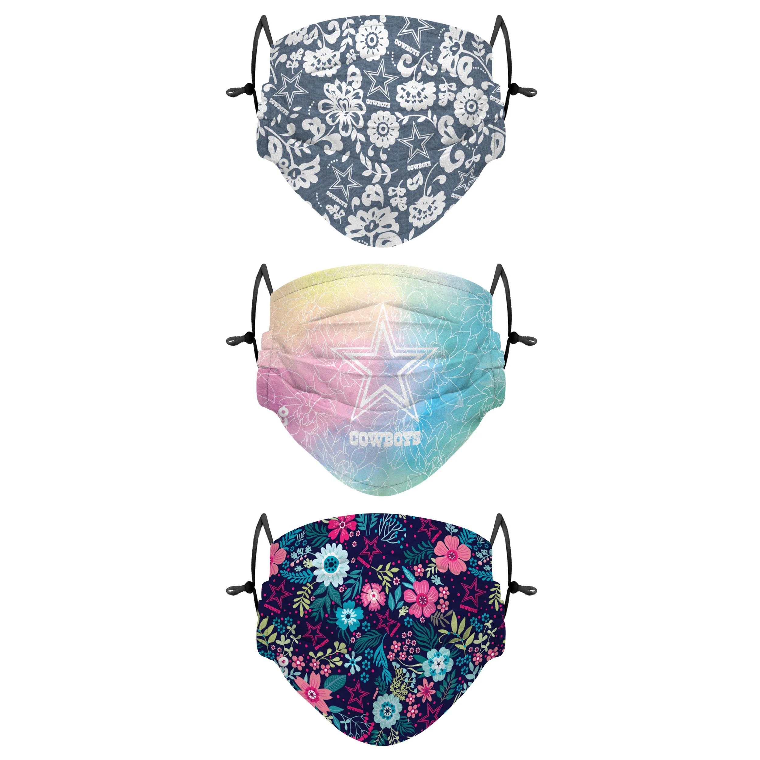 Dallas Cowboys NFL Spring Flowers 3 Pack Face Cover
