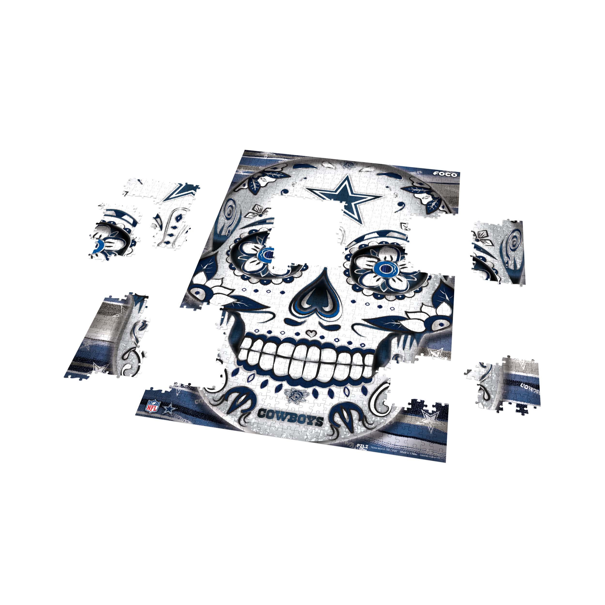 Dallas Cowboys NFL Sugar Skull 1000 Piece Jigsaw Puzzle PZLZ - Image 3
