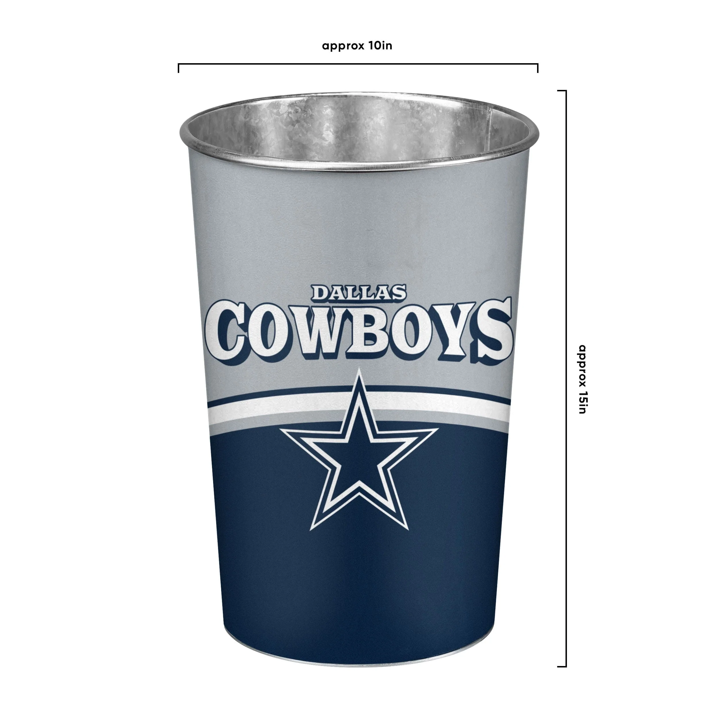 Dallas Cowboys NFL Team Stripe Waste Basket - Image 4