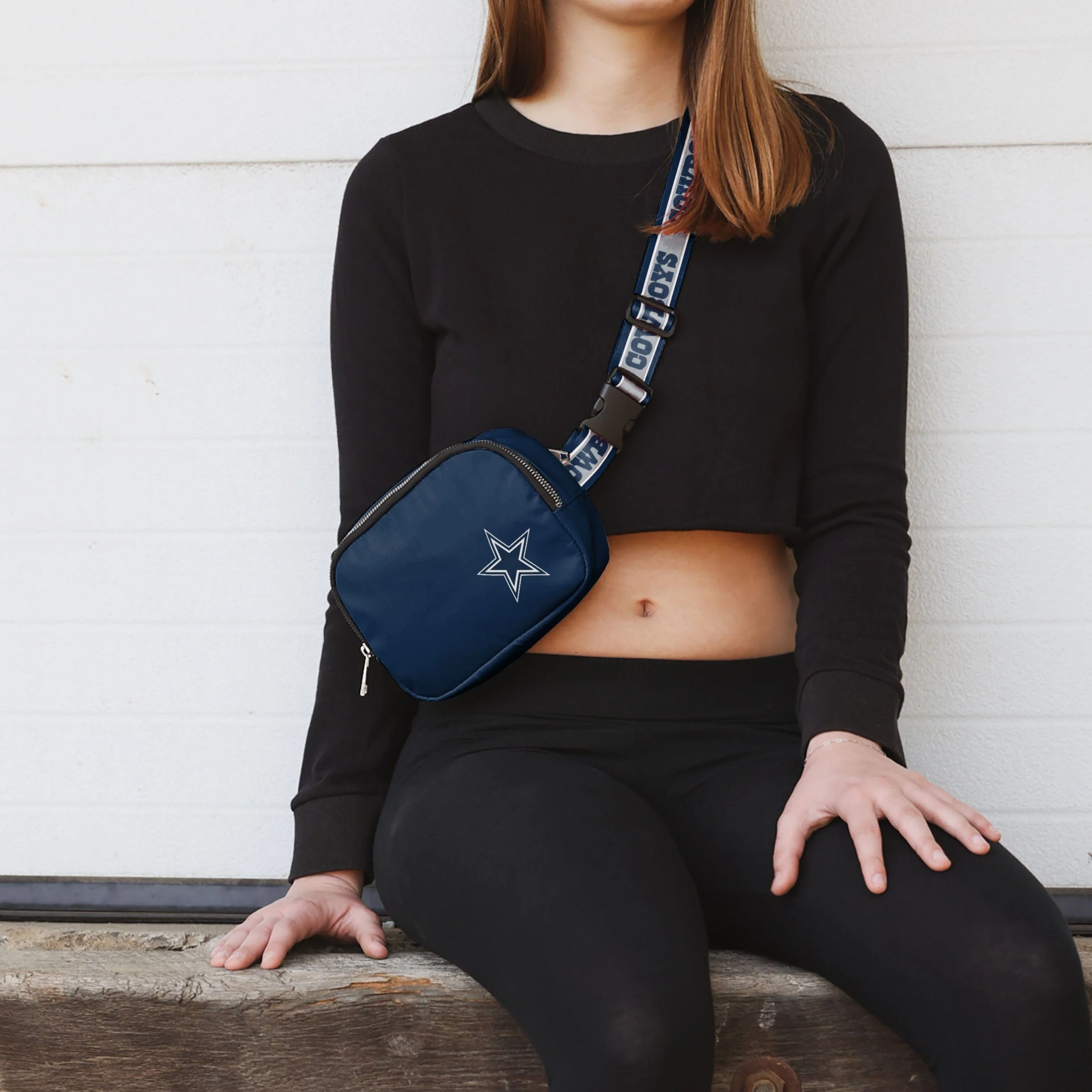 Dallas Cowboys NFL Team Wordmark Crossbody Belt Bag - Image 3