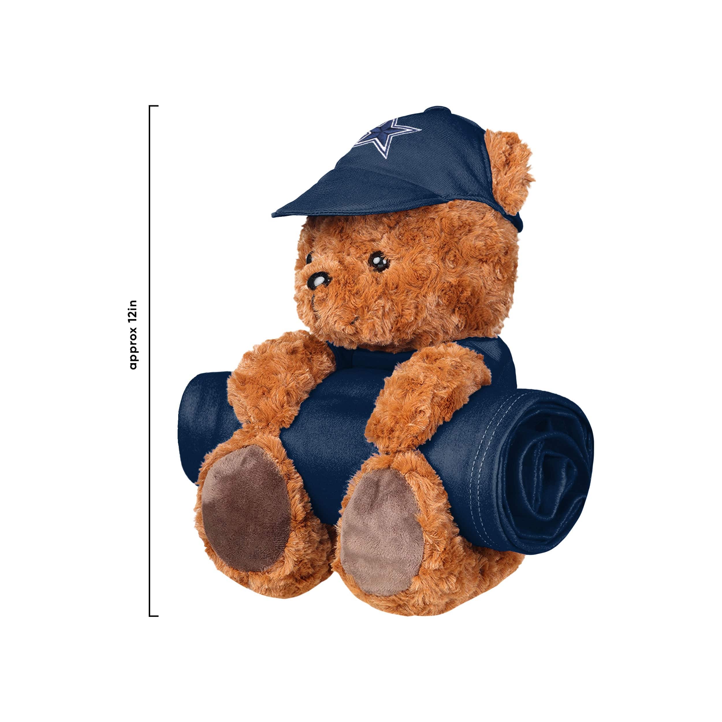 Dallas Cowboys NFL Throw Blanket With Plush Bear - Image 3