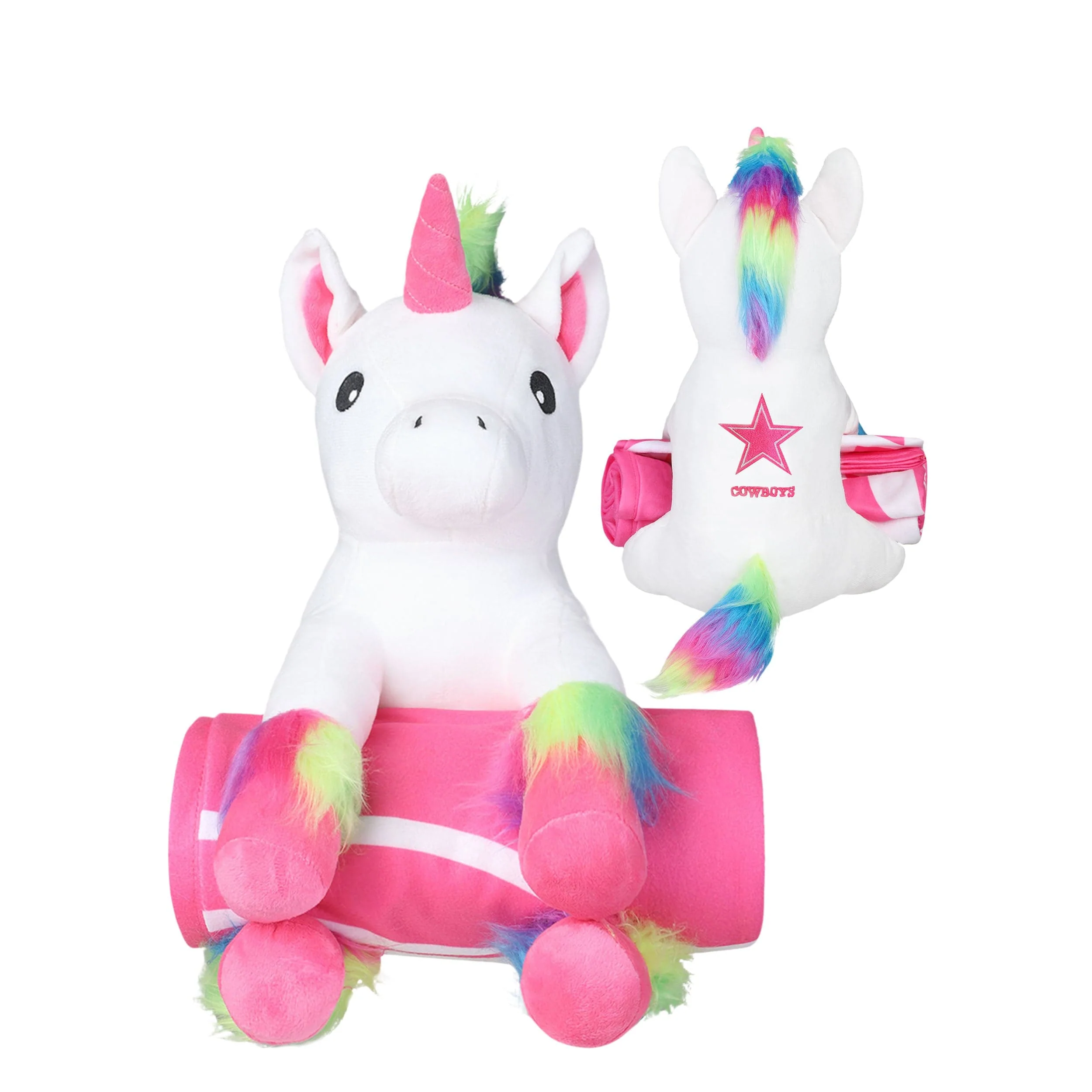Dallas Cowboys NFL Throw Blanket With Plush Unicorn