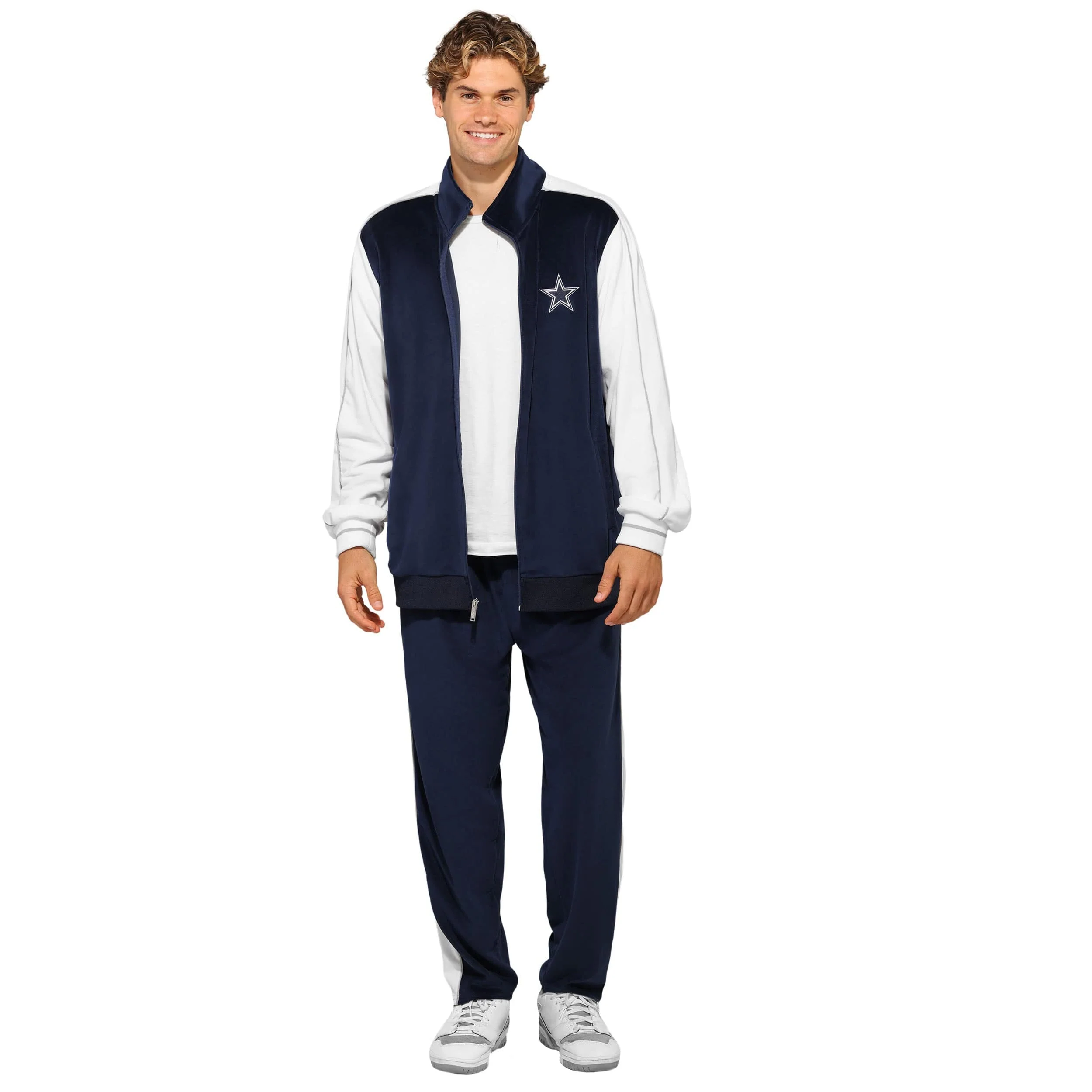 Dallas Cowboys NFL Two Tone Velour Zip Up Top - Image 5
